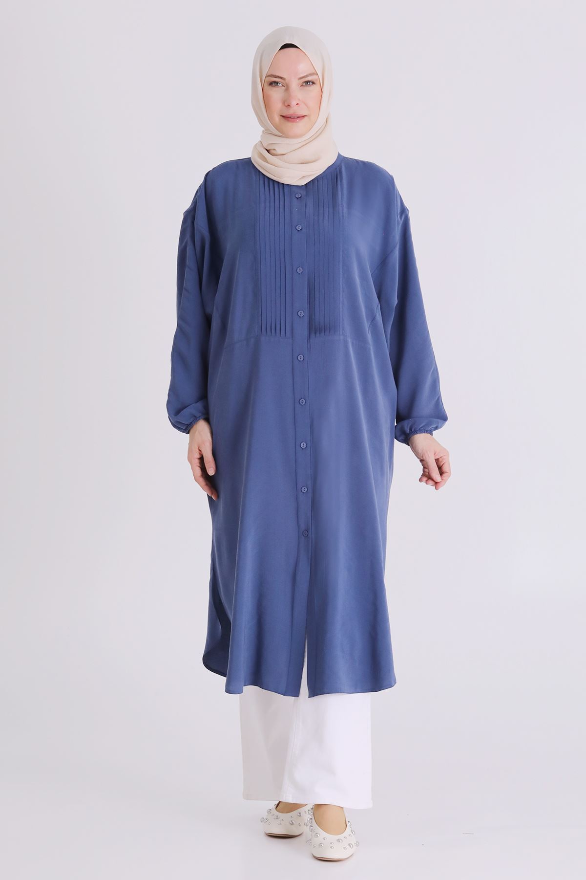 26YV2356 - İNDİGO - Büyük Beden Tesettür Tunik