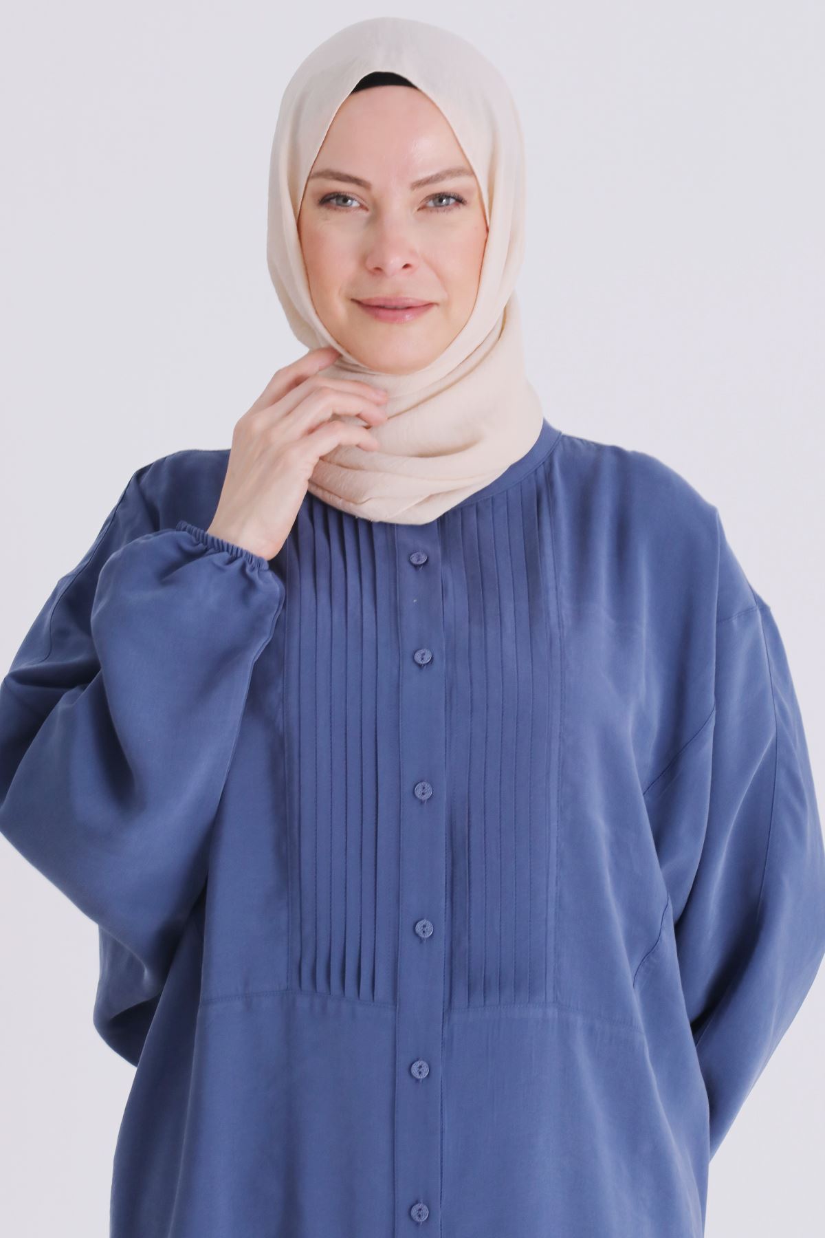 26YV2356 - İNDİGO - Büyük Beden Tesettür Tunik