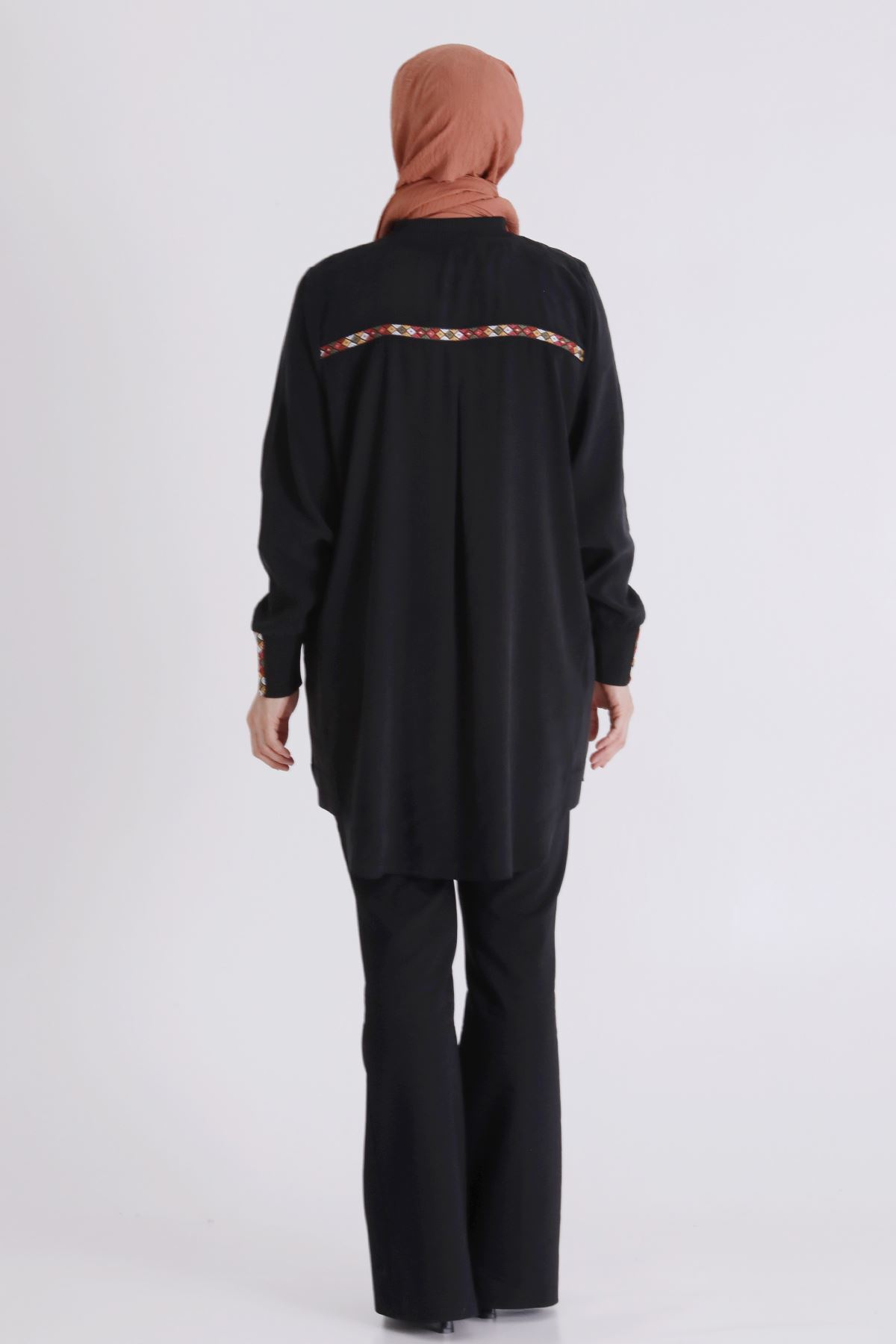 26YV2554 - SİYAH - Büyük Beden Tesettür Kap