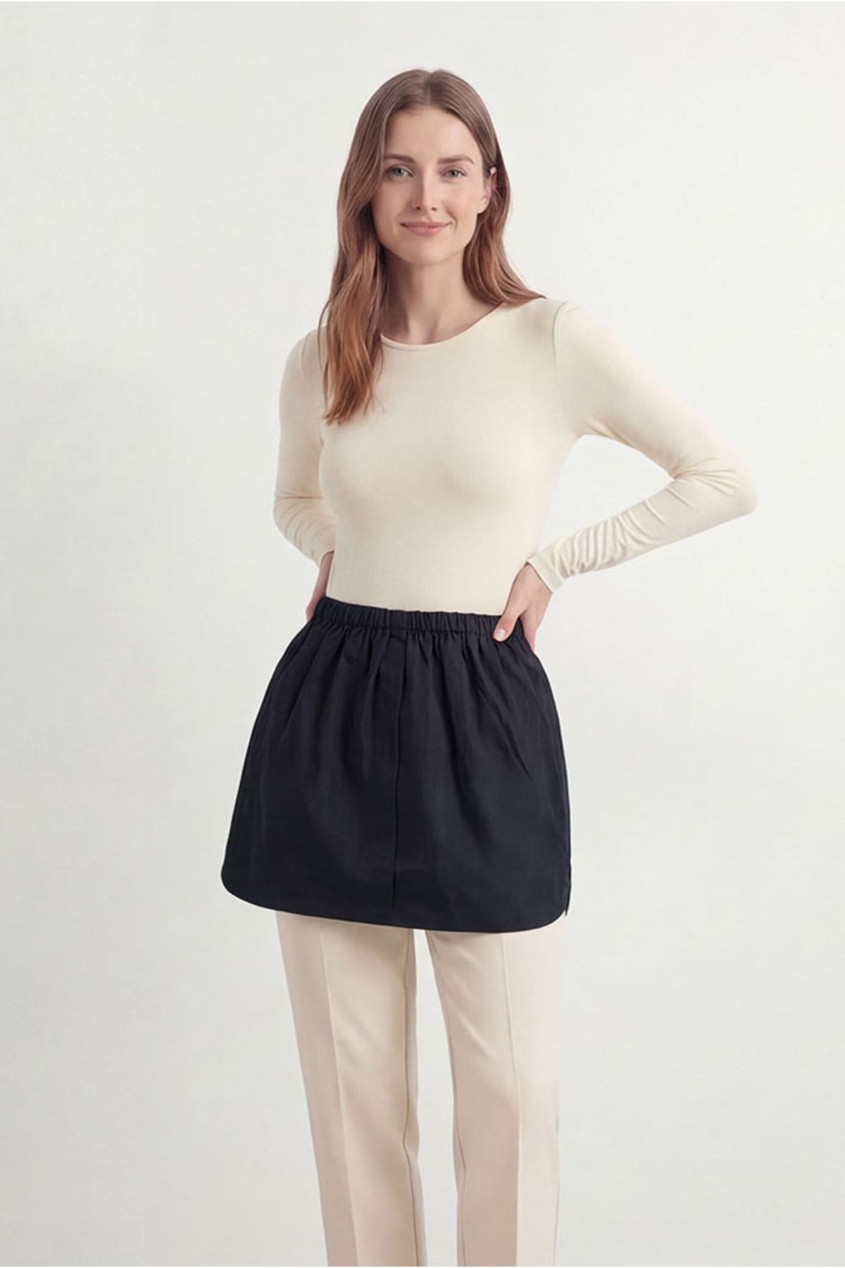 26Y7609 - SİYAH - COTTON ETEK İÇLİK