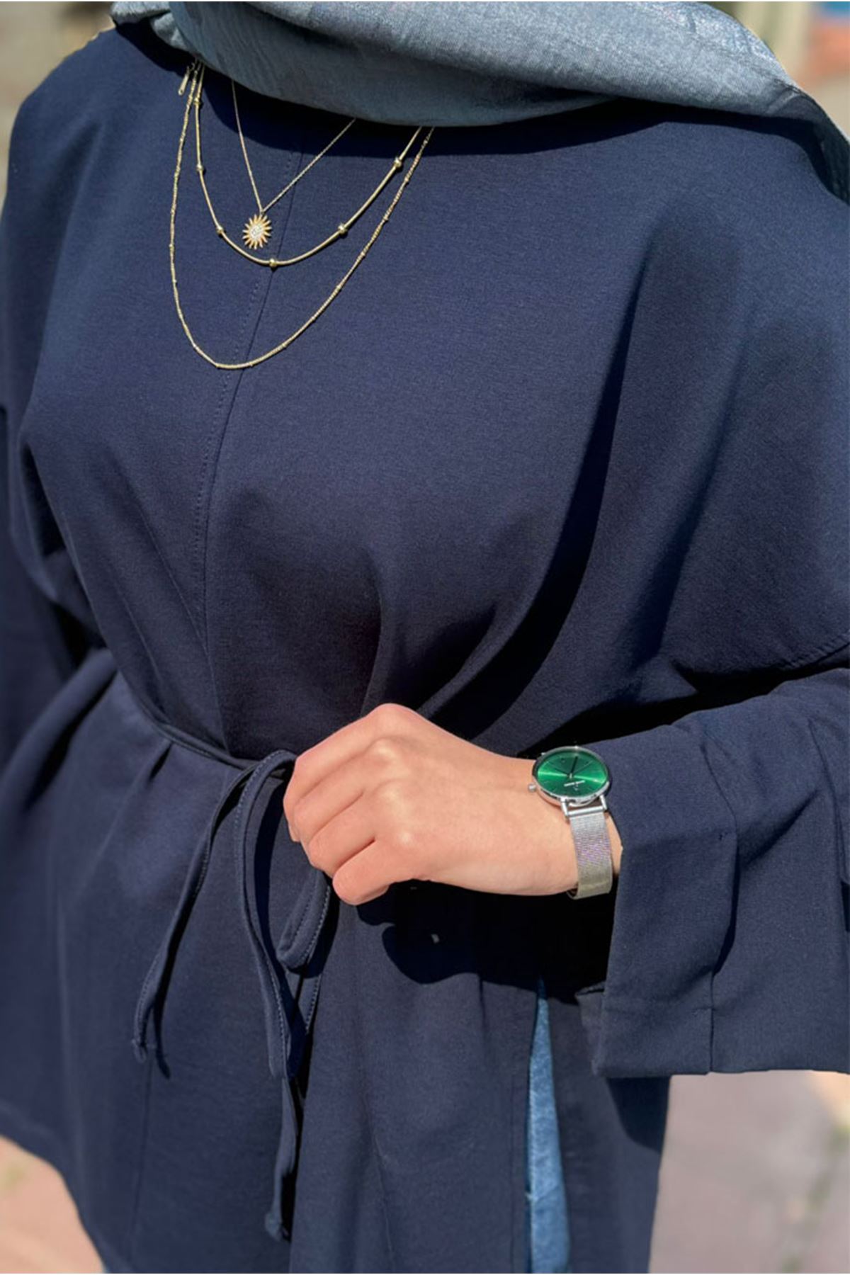 26Y6530 - LACİVERT - DİKİŞ DETAYLI YIRTMAÇLI SWEAT