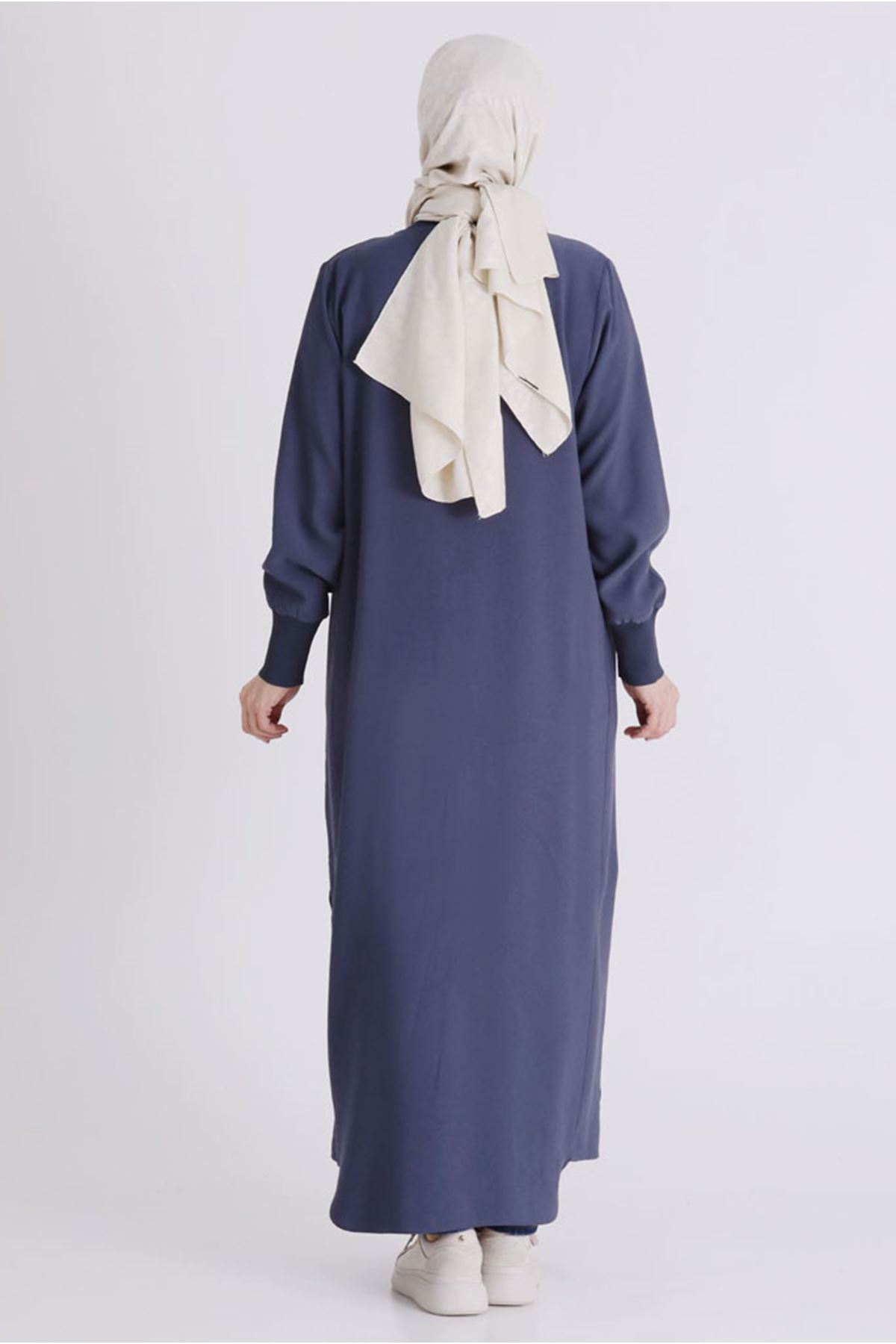 26YV2829 - DUMAN MAVİ - Büyük Beden Tesettür Ferace
