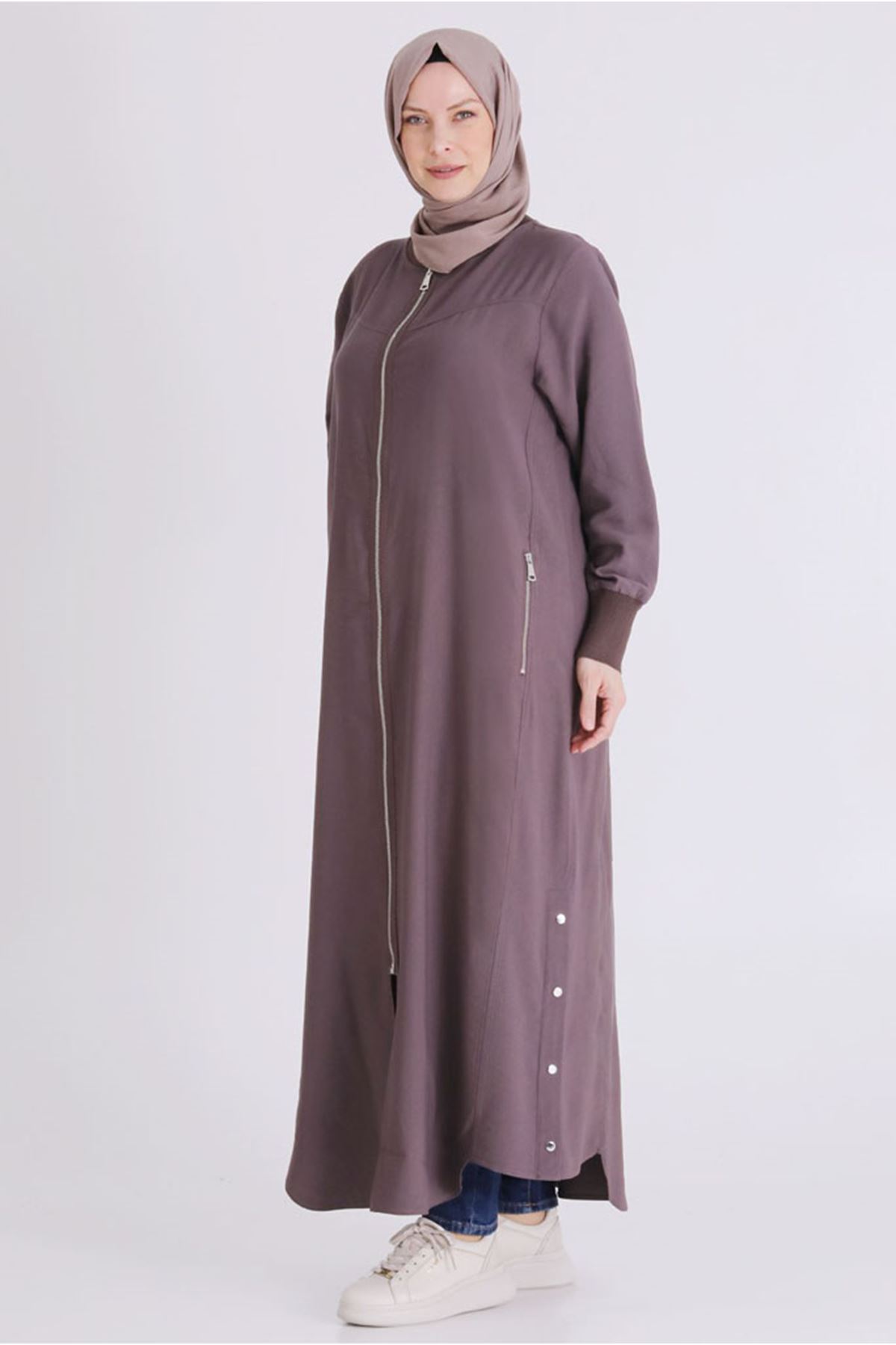 26YV2829 - KAKAO - Büyük Beden Tesettür Ferace 