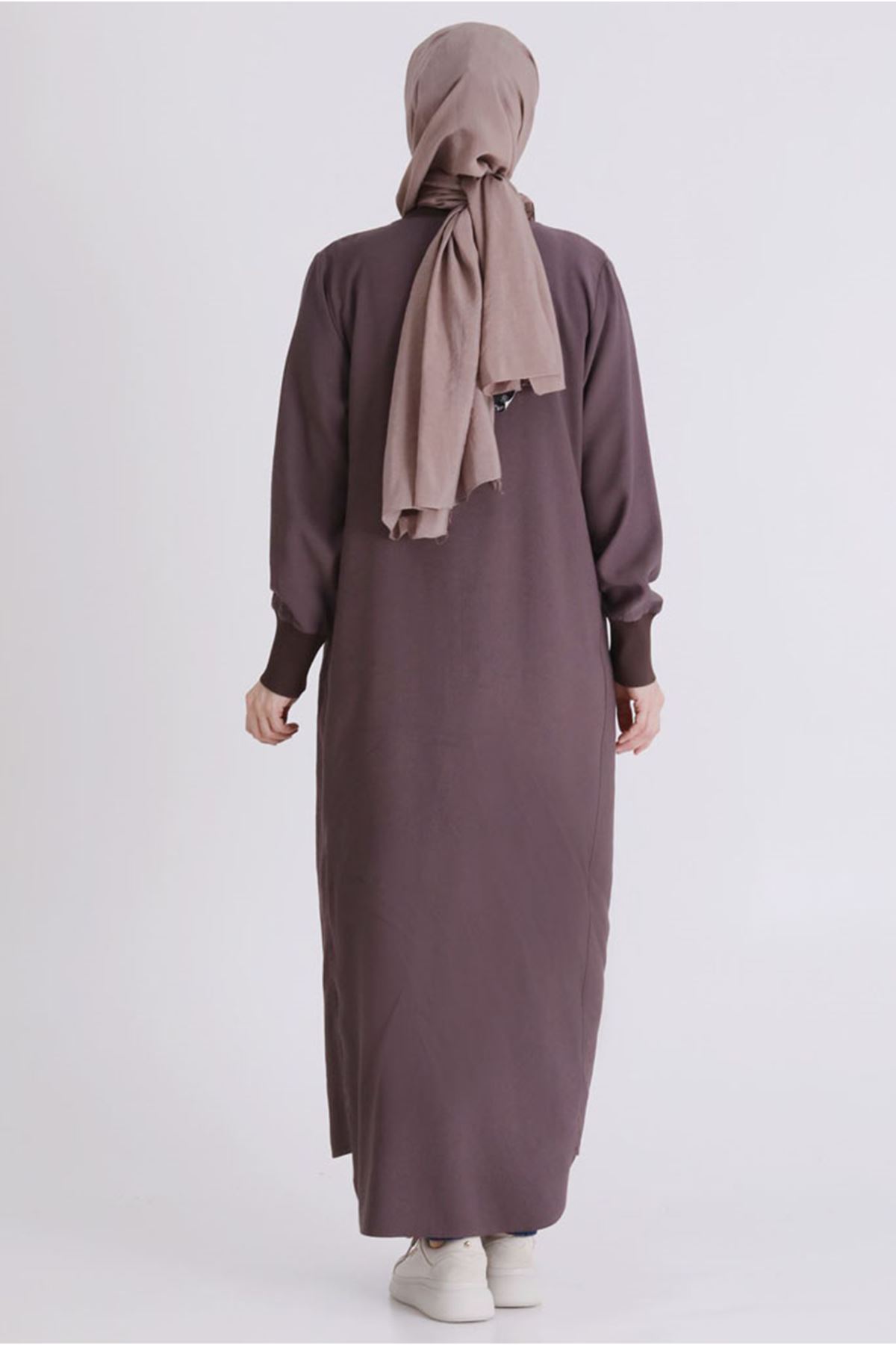26YV2829 - KAKAO - Büyük Beden Tesettür Ferace 