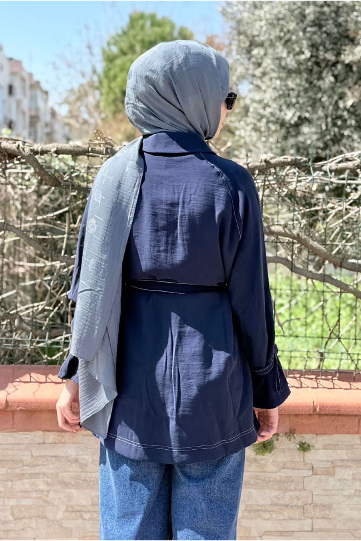 26Y7236 - LACİVERT - YAZ FERMUARLI TRENCH 