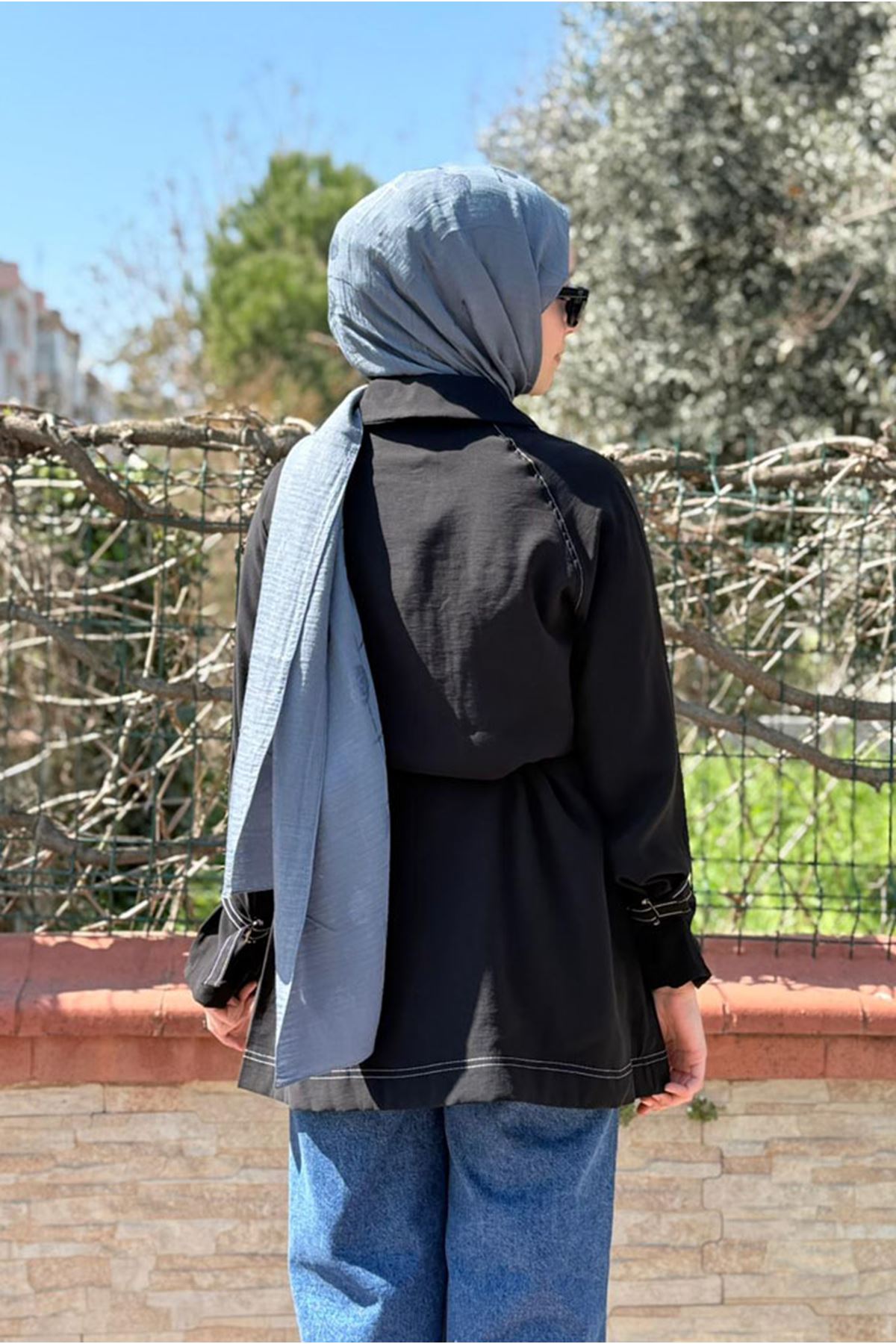 26Y7236 - SİYAH - YAZ FERMUARLI TRENCH 