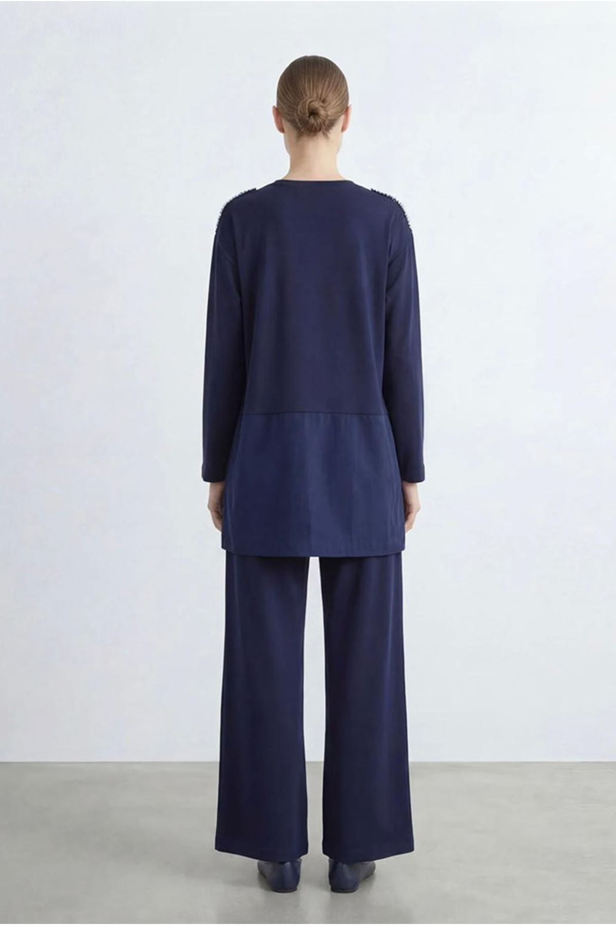 26Y6695 - LACİVERT - OMUZU TAŞLI TAKIM 