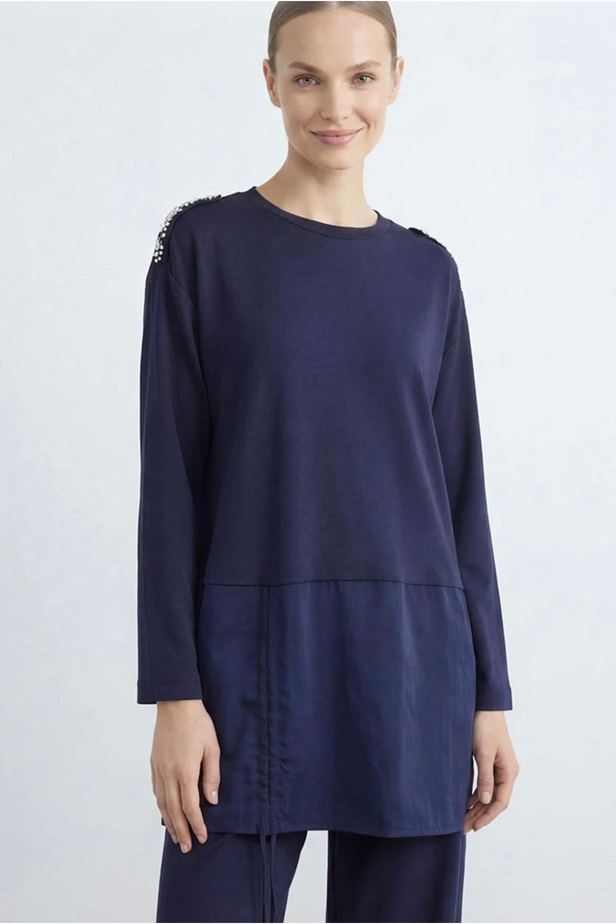 26Y6695 - LACİVERT - OMUZU TAŞLI TAKIM 