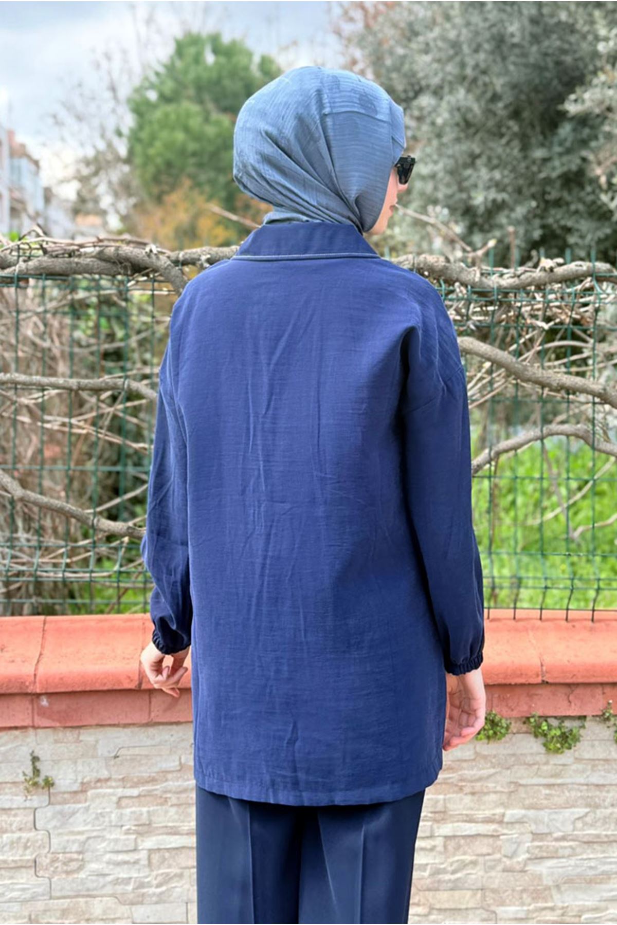 26Y7238 - LACİVERT - ÇITÇITLI YAZ TRENCH