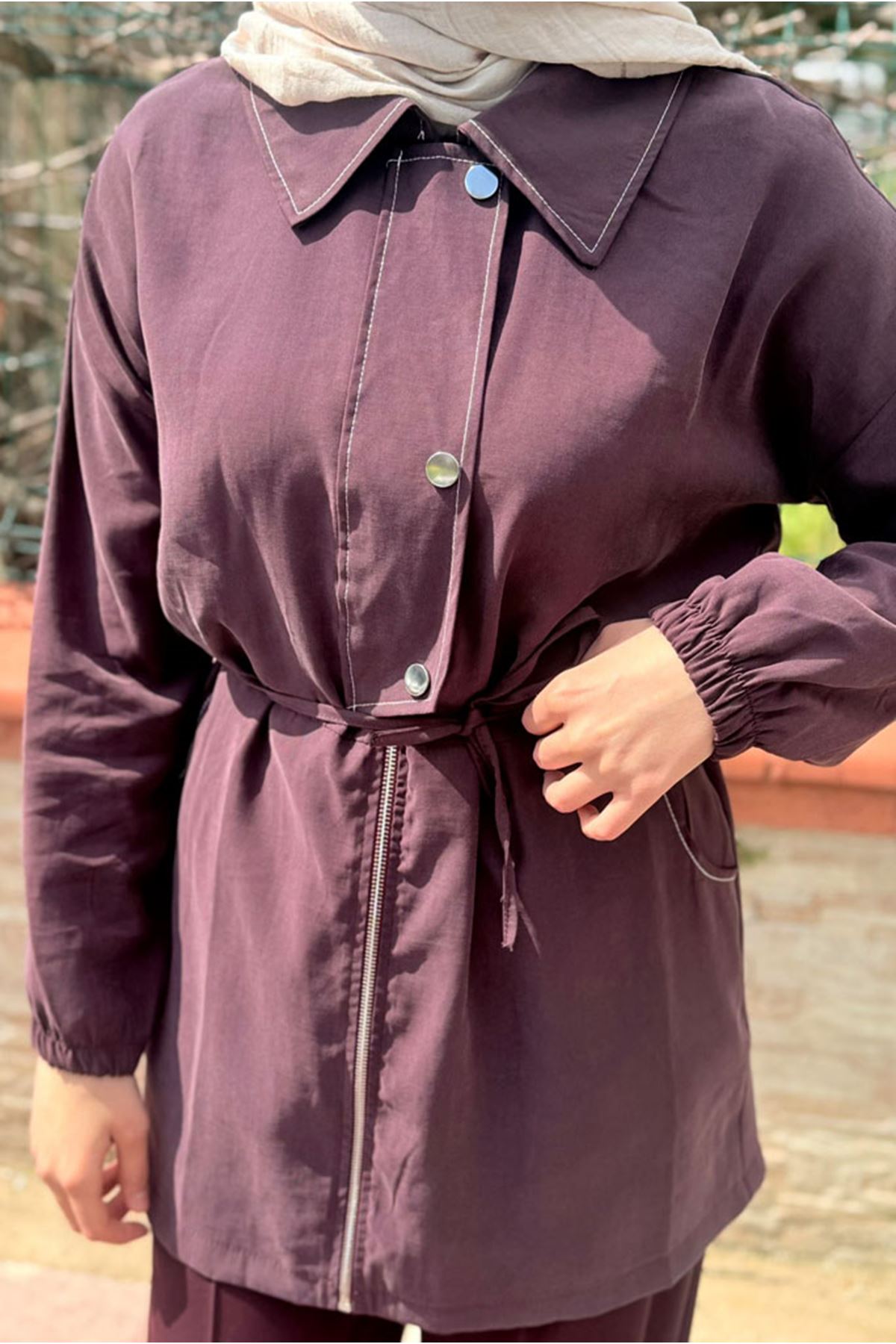 26Y7238 - BORDO - ÇITÇITLI YAZ TRENCH