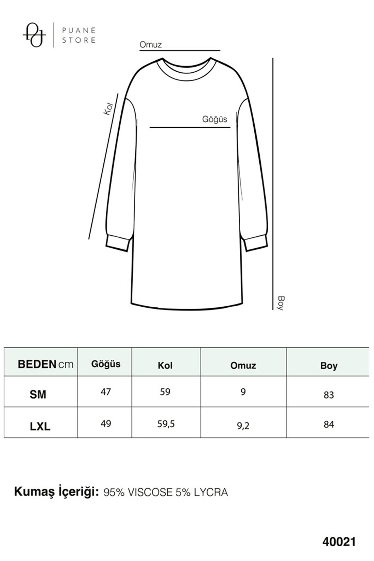 26Y6555 - LACİVERT - PENYE UZUNKOL TUNİK 