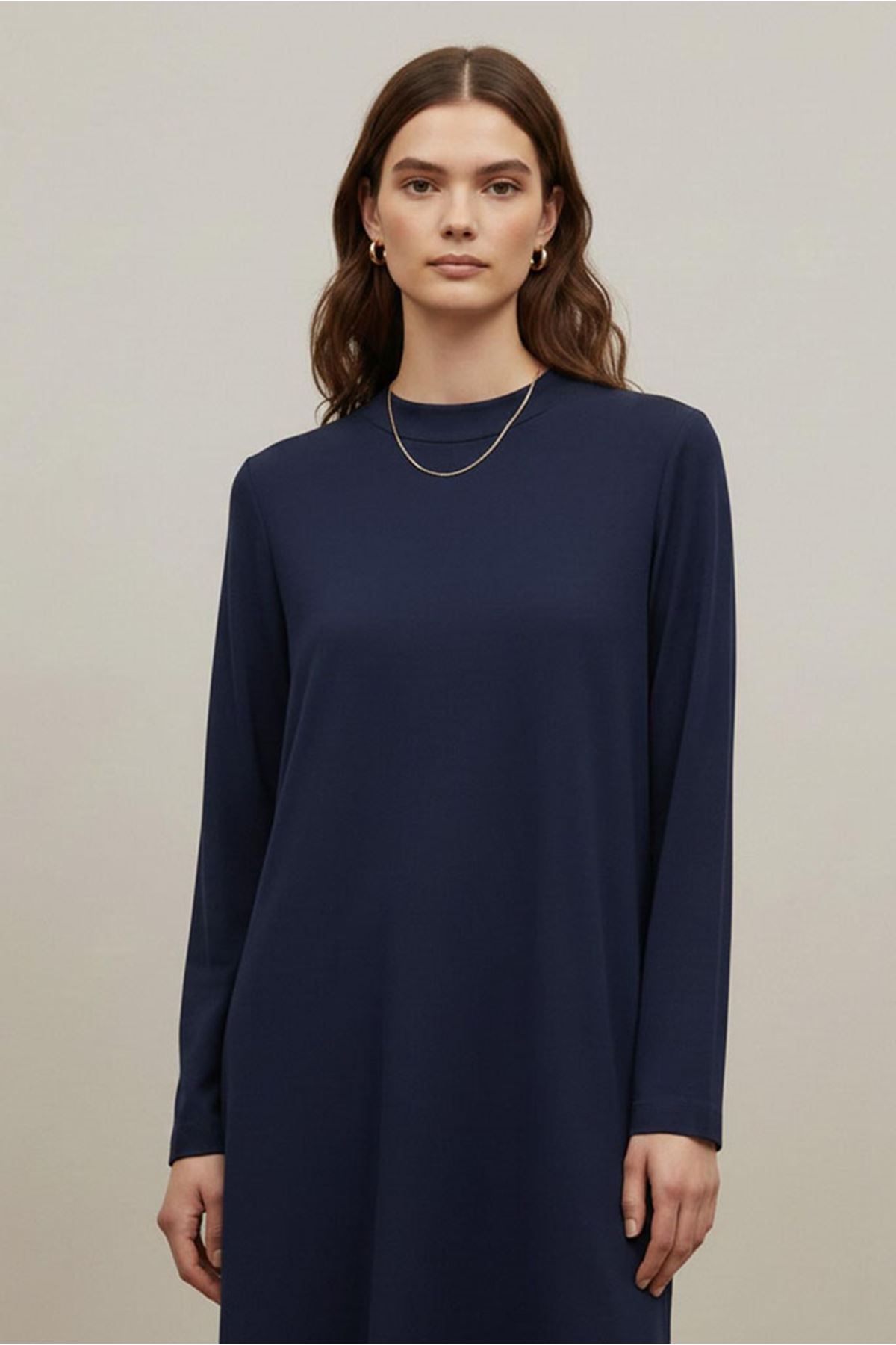 26Y6555 - LACİVERT - PENYE UZUNKOL TUNİK 