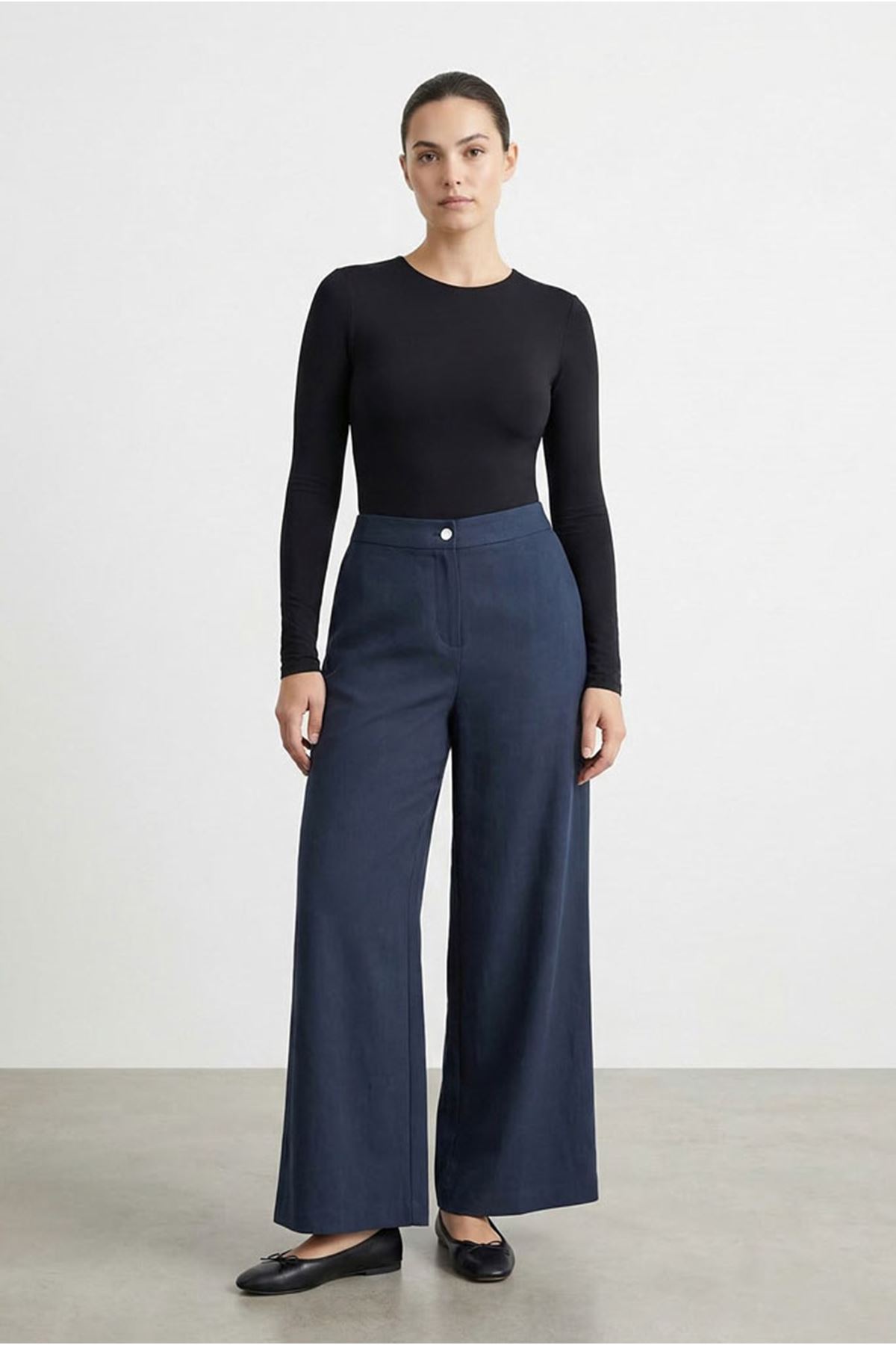 26Y7306 - LACİVERT - BÜYÜK BEDEN BOL PAÇA PANTOLON