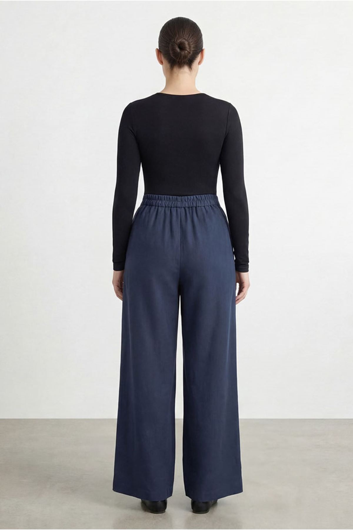 26Y7306 - LACİVERT - BÜYÜK BEDEN BOL PAÇA PANTOLON