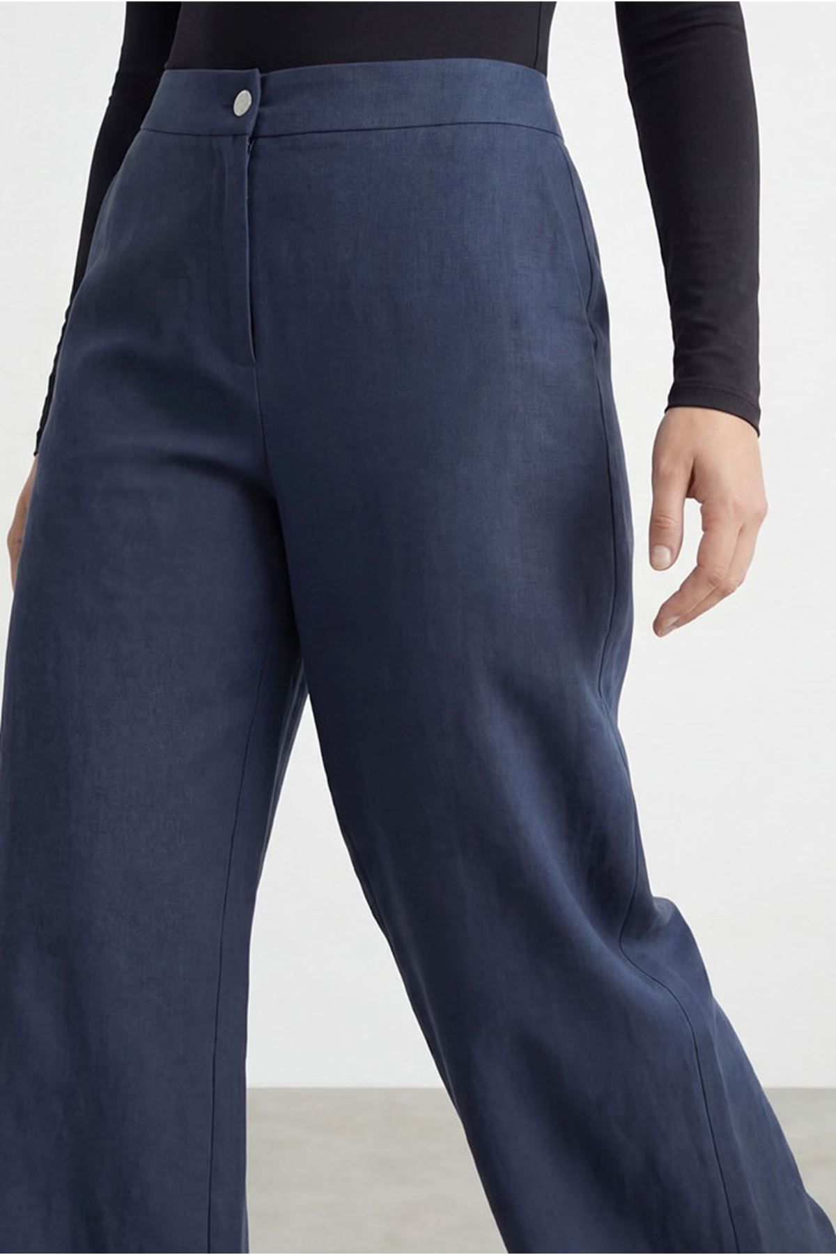 26Y7306 - LACİVERT - BÜYÜK BEDEN BOL PAÇA PANTOLON