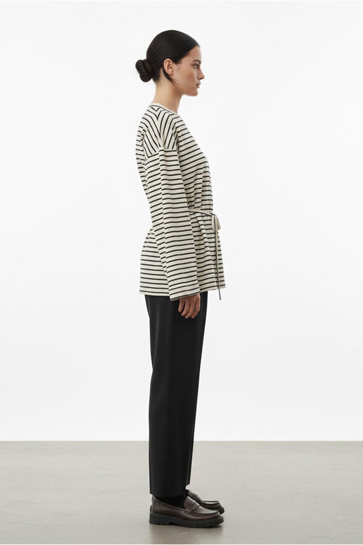 26Y6560 - SİYAH -  ÇİZGİLİ BASİC TUNİK