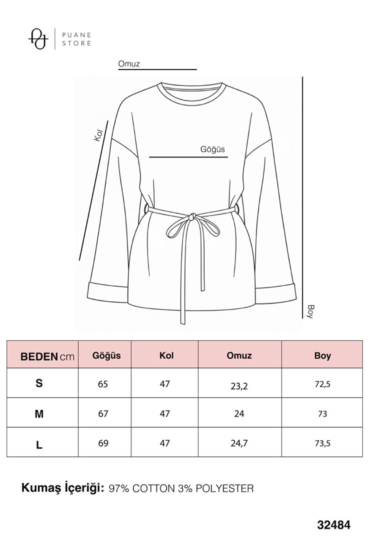 26Y6560 - KAHVE -  ÇİZGİLİ BASİC TUNİK