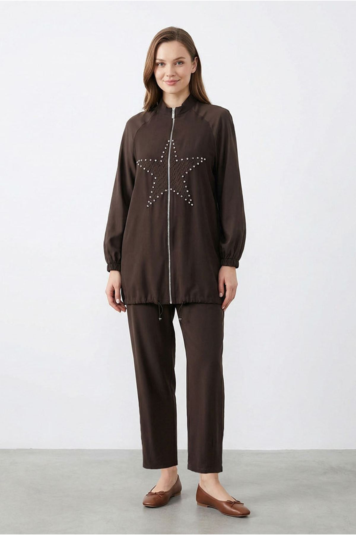 26Y6604 - KAHVE - YILDIZ CEKETLİ TAKIM