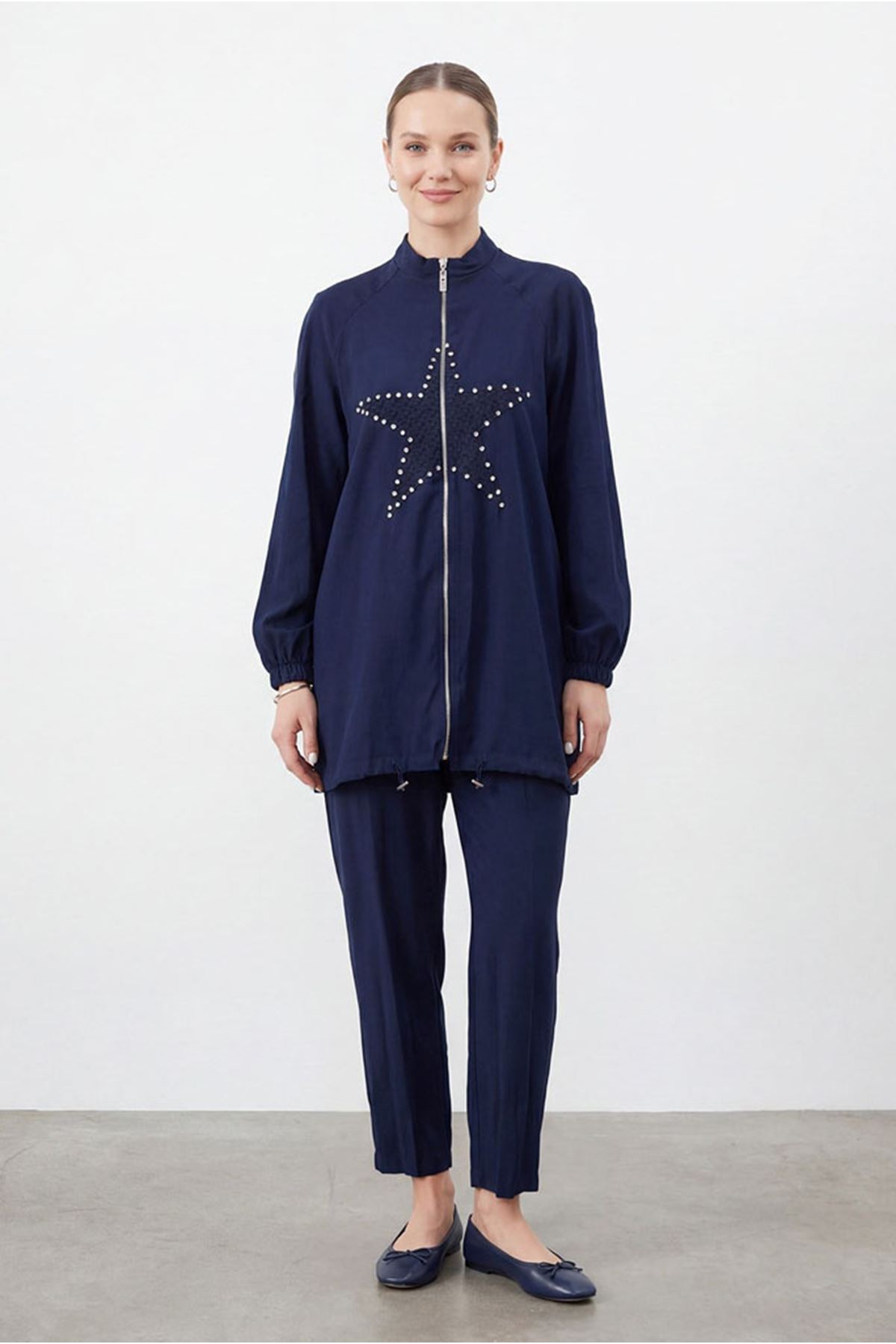 26Y6604 - LACİVERT - YILDIZ CEKETLİ TAKIM