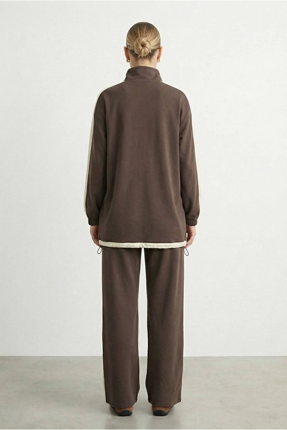 26Y6606 - KAHVE - RENK KOMBİNLİ TAKIM