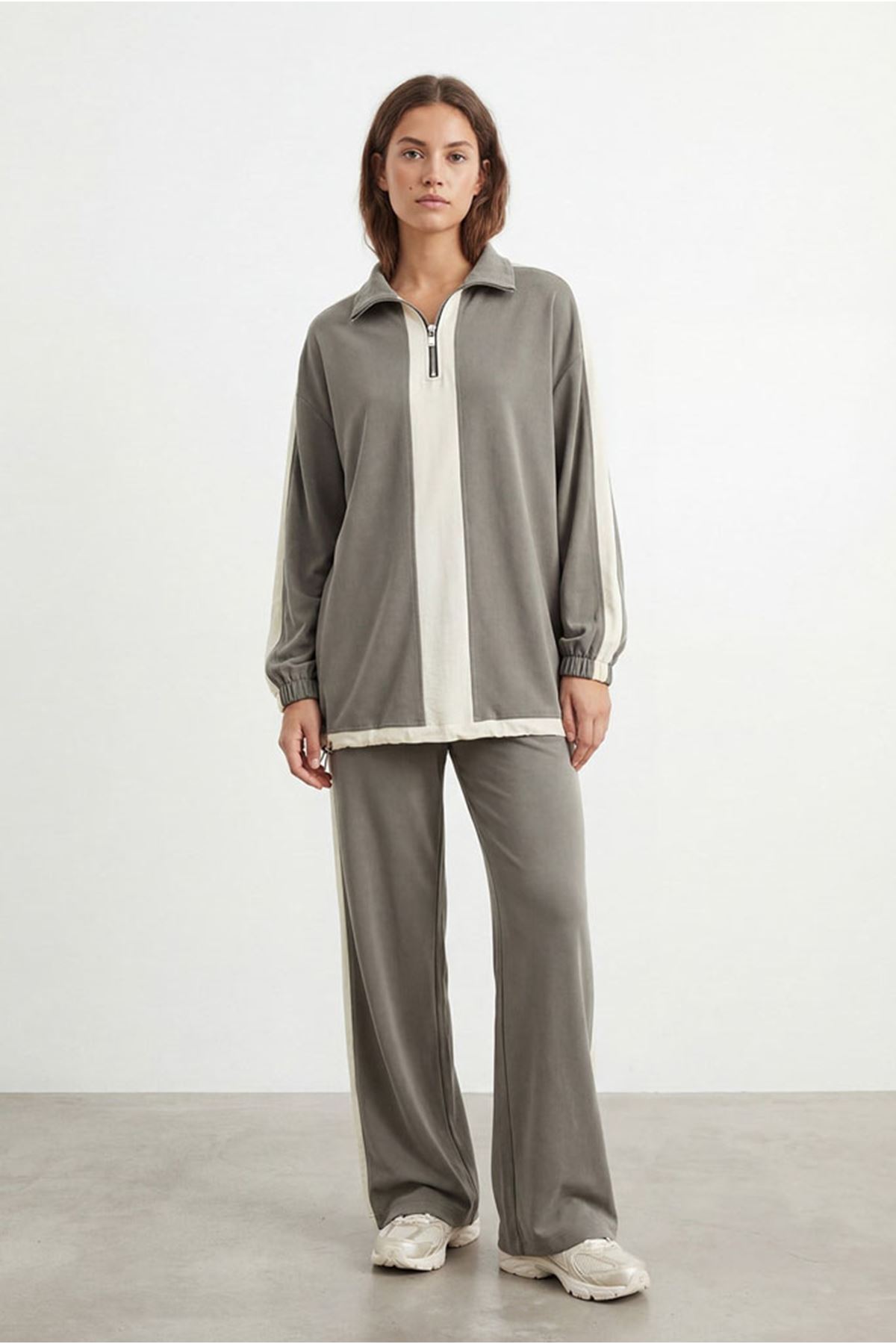 26Y6606 - HAKİ - RENK KOMBİNLİ TAKIM 