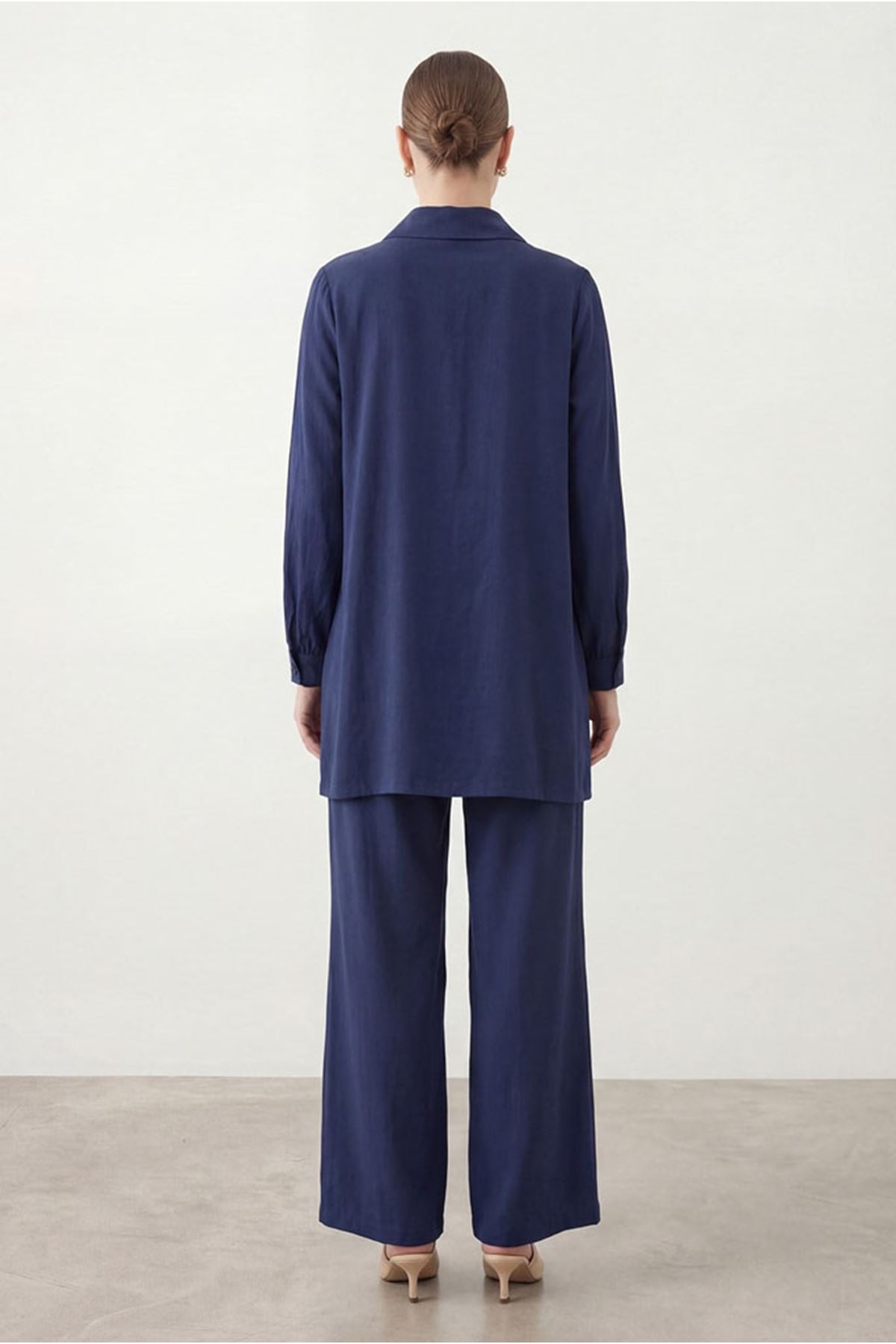 26Y6612 - LACİVERT - SERPME TAŞLI TAKIM 