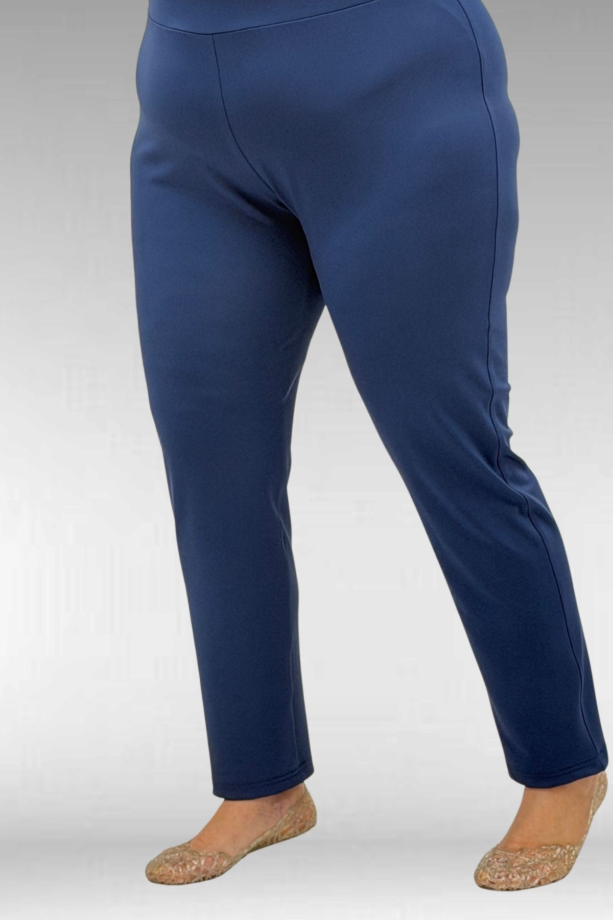 1732 Büyük Beden Balıkçı Yaka Fermuarlı Mayo - Göz Desen İndigo-İndigo