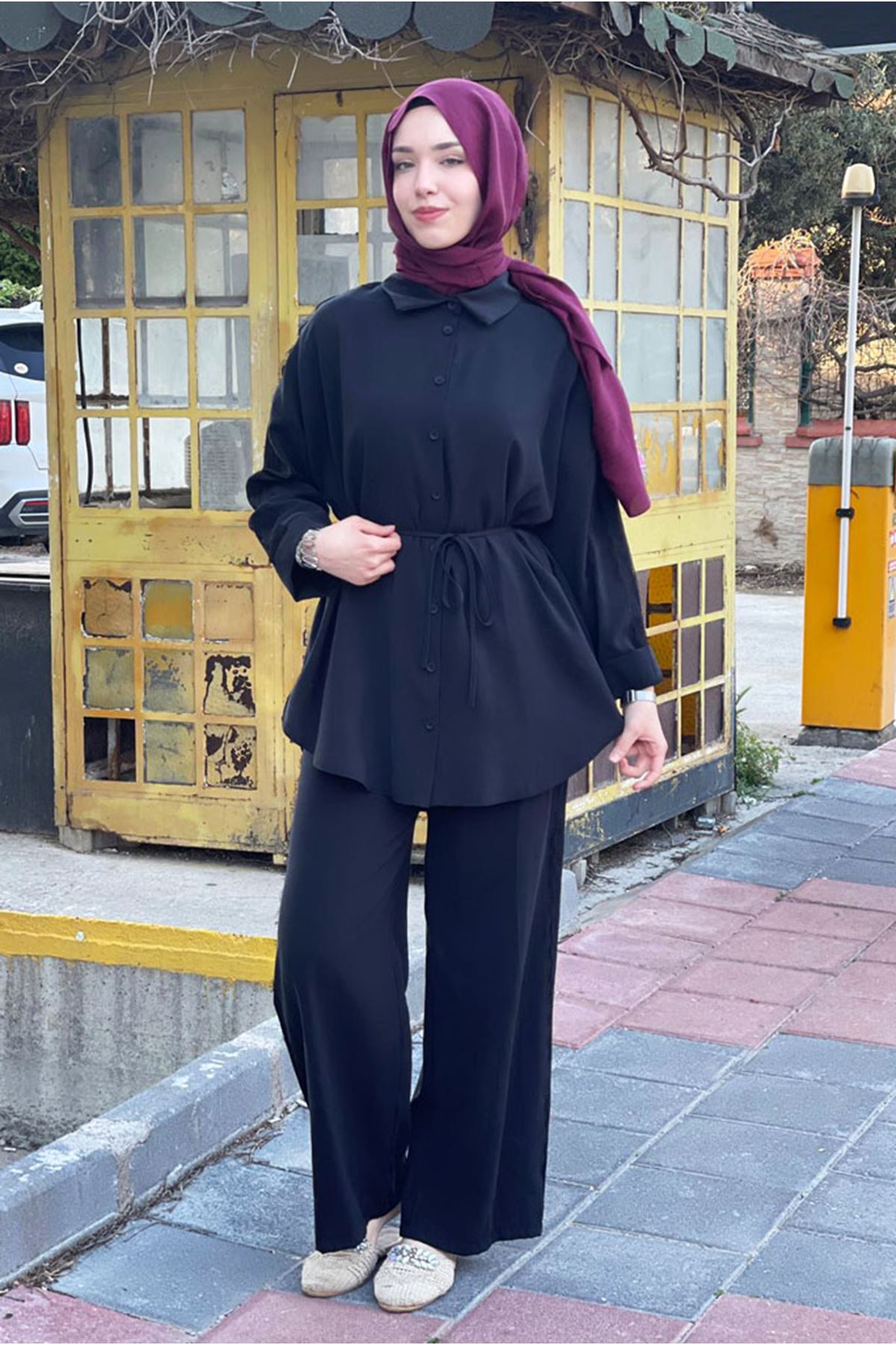 26Y6608 - SİYAH - DANTEL ŞERİTLİ TAKIM 