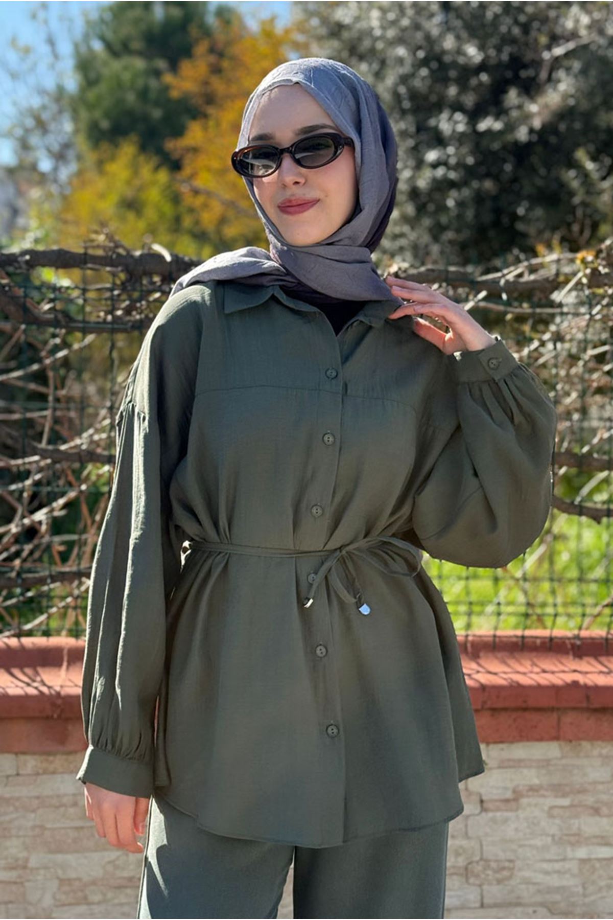 26Y6575 - HAKİ -  LYOCEL GÖMLEK