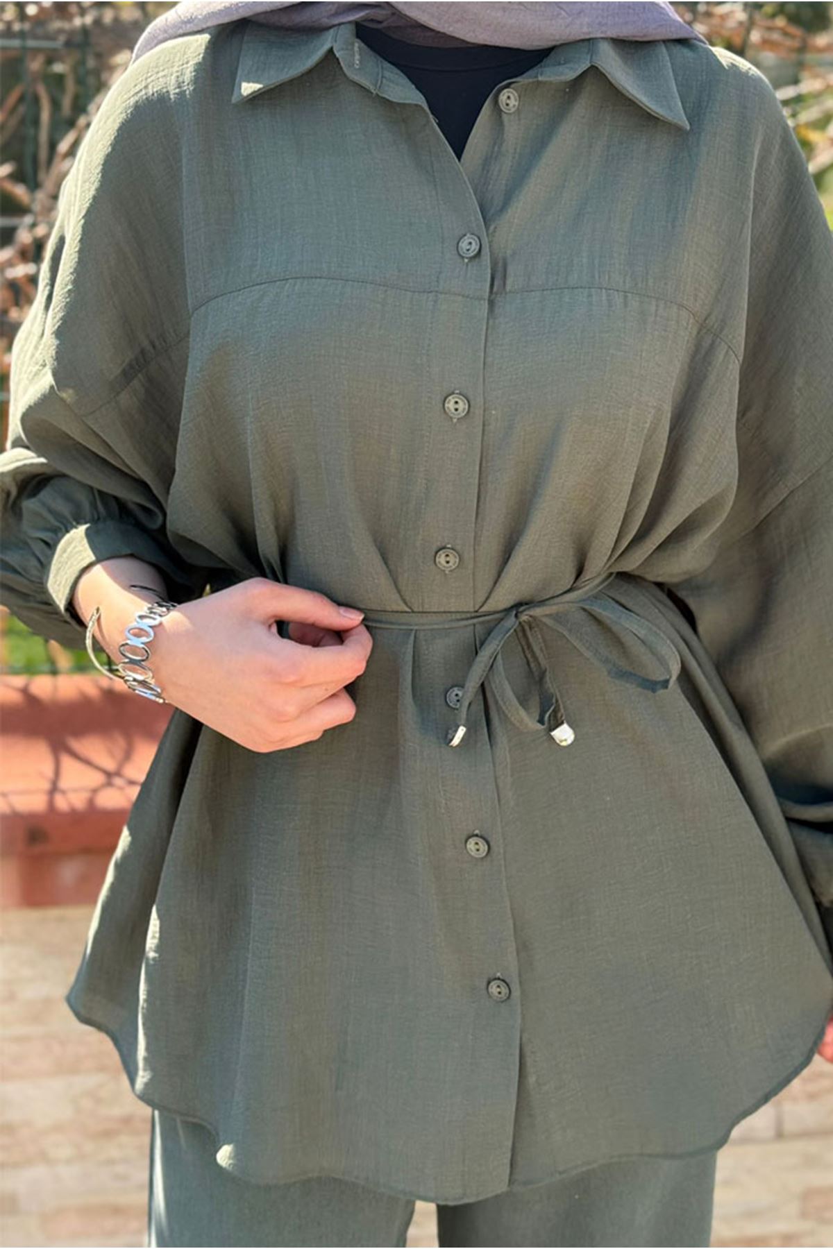 26Y6575 - HAKİ -  LYOCEL GÖMLEK