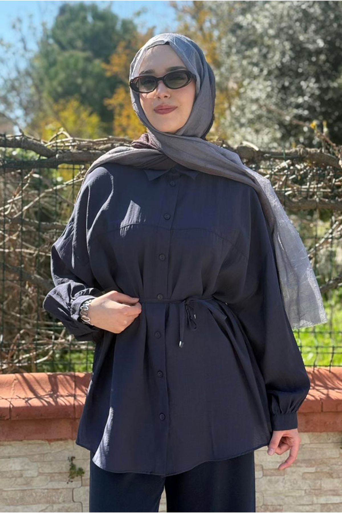 26Y6575 - LACİVERT -  LYOCEL GÖMLEK