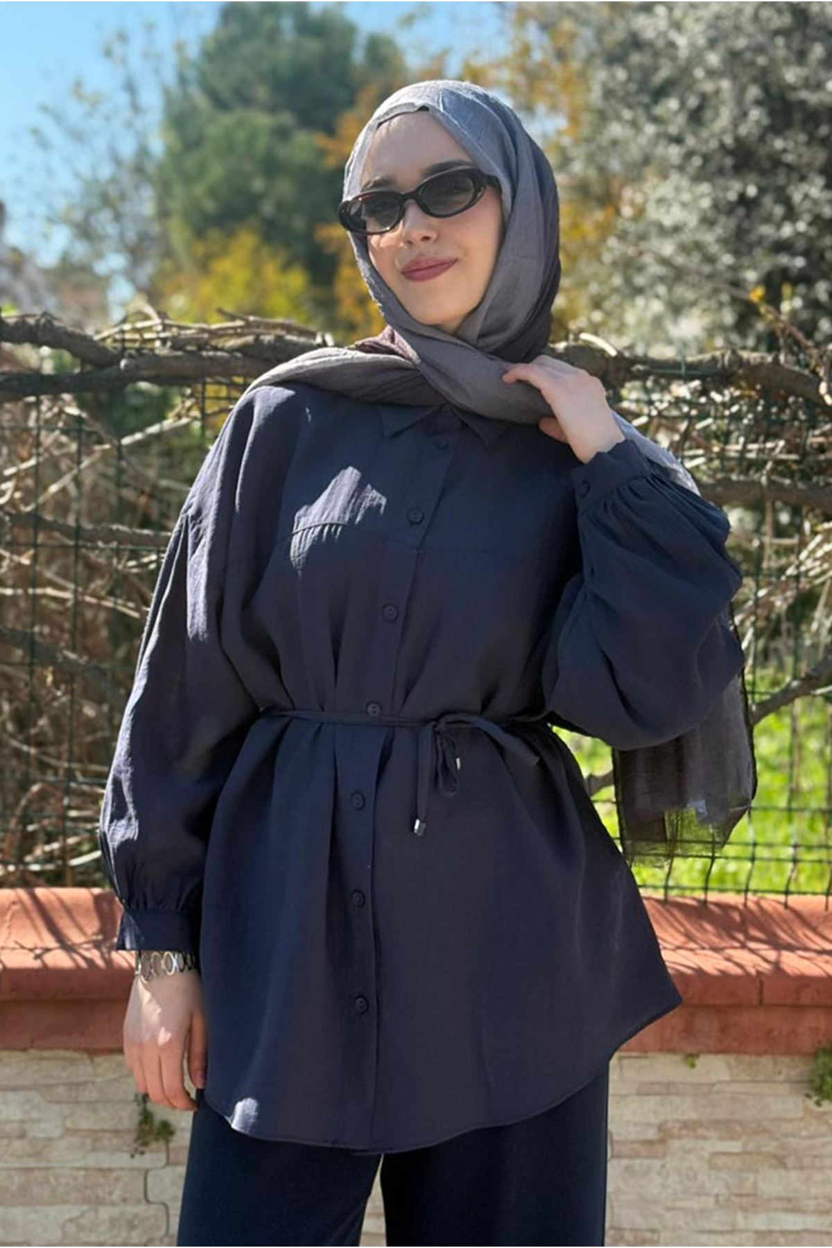 26Y6575 - LACİVERT -  LYOCEL GÖMLEK