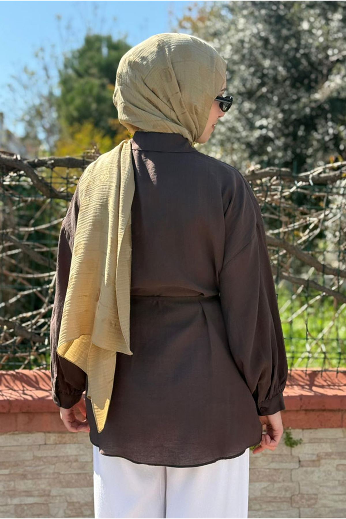 26Y6575 - KAHVE -  LYOCEL GÖMLEK