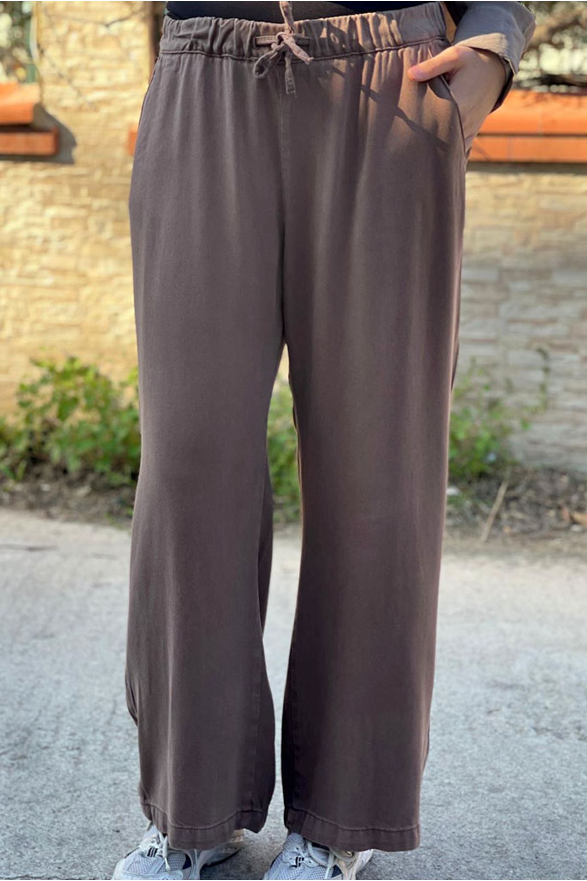 26Y7318 - AÇIK KAHVE - TENCEL BOL PAÇA PANTOLON 