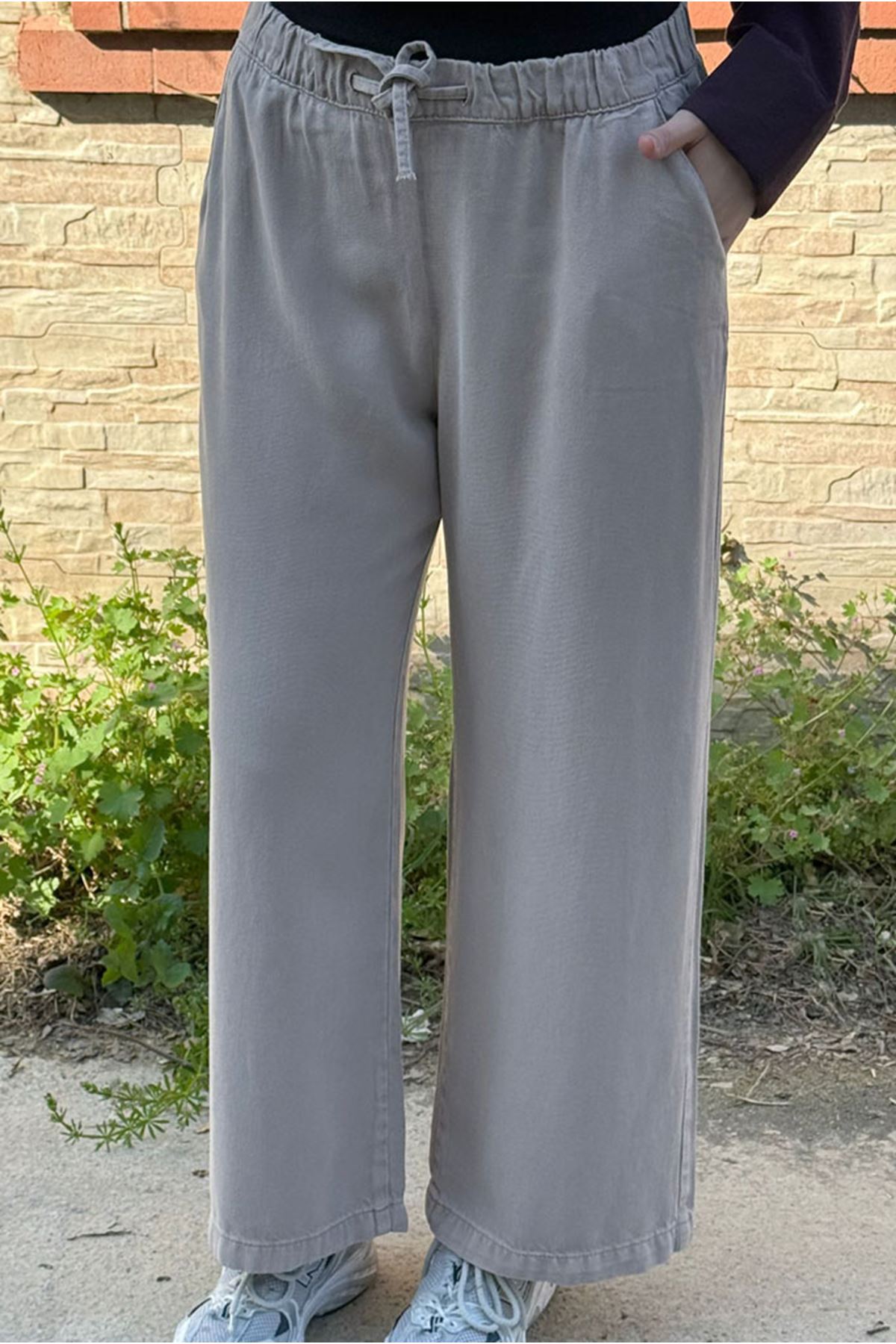 26Y7318 - TAŞ - TENCEL BOL PAÇA PANTOLON