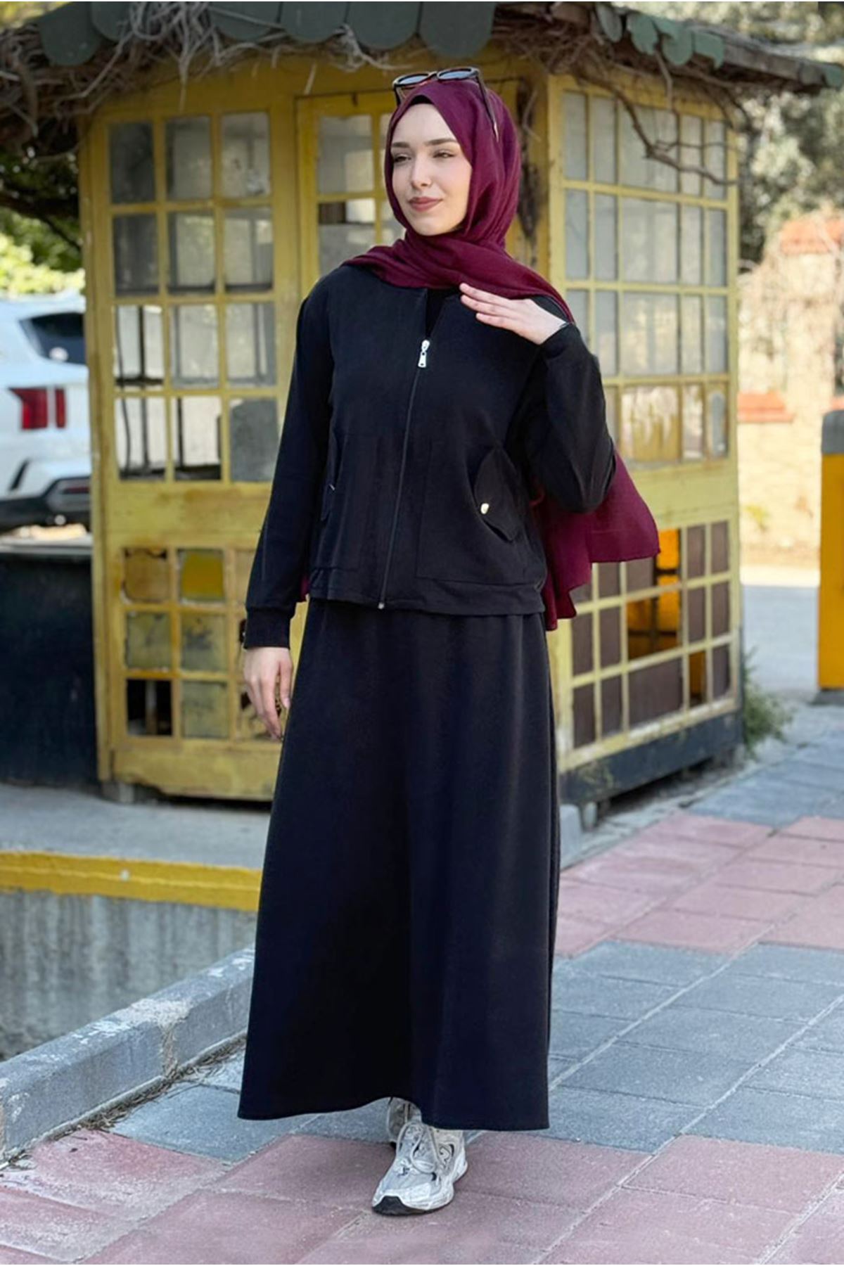 26Y6622 - SİYAH - CEPLİ ETEKLİ TAKIM 