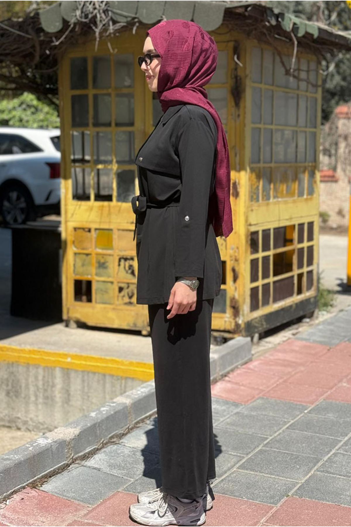 26Y6618 - SİYAH - ÇITÇITLI İKİLİ TAKIM 