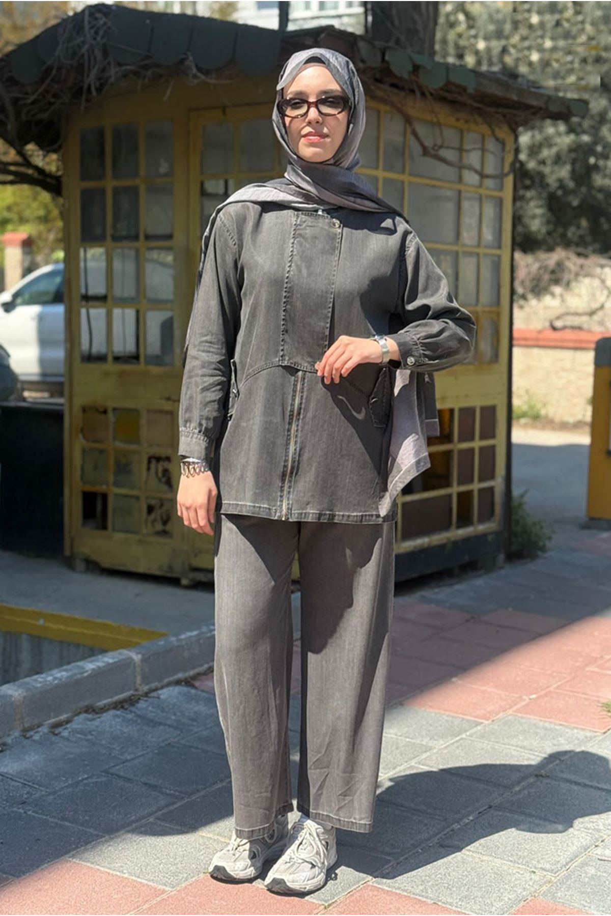 26Y6616 - ANTRASİT - TENCEL KOT TAKIM