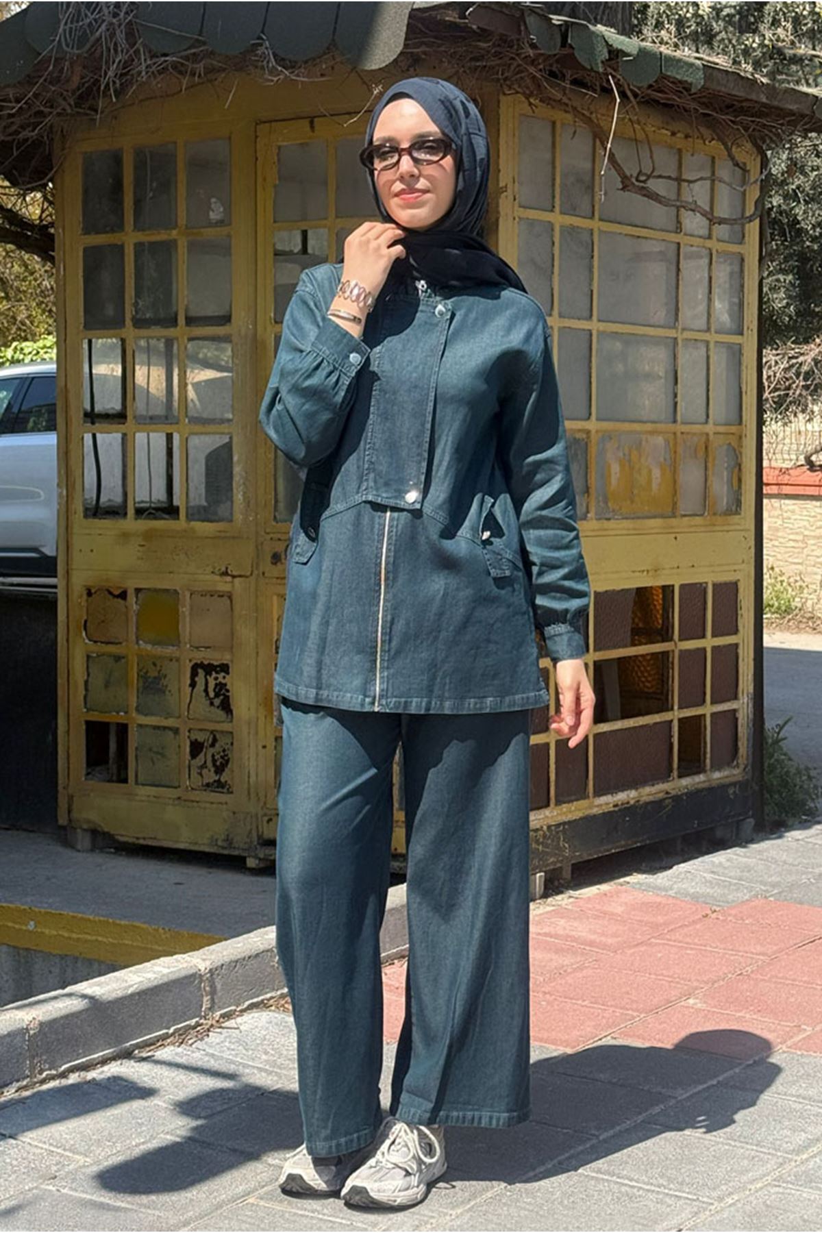 26Y6616 - İNDİGO - TENCEL KOT TAKIM