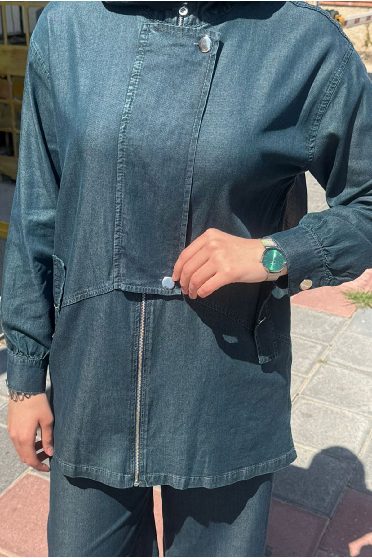 26Y6616 - İNDİGO - TENCEL KOT TAKIM