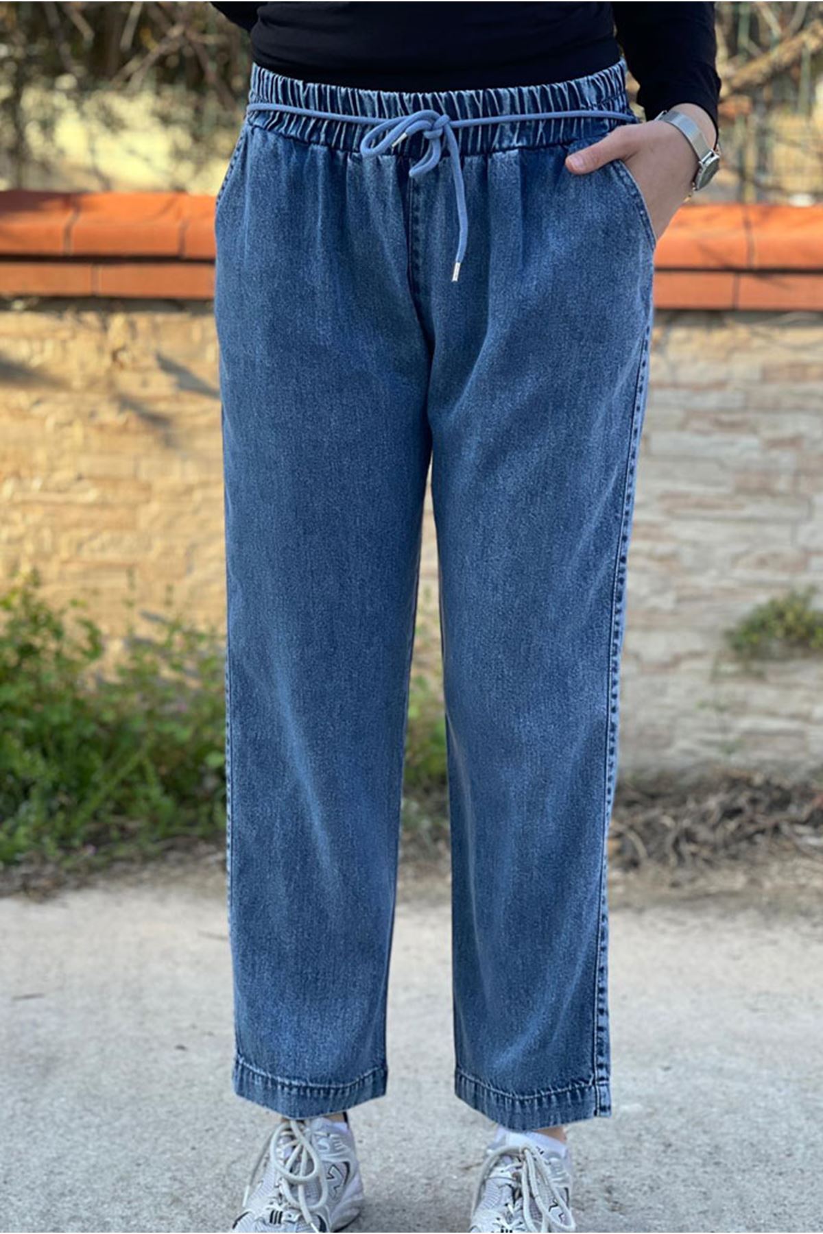 26Y7308 - KOT MAVİ - TENCEL İPLİ PANTOLON