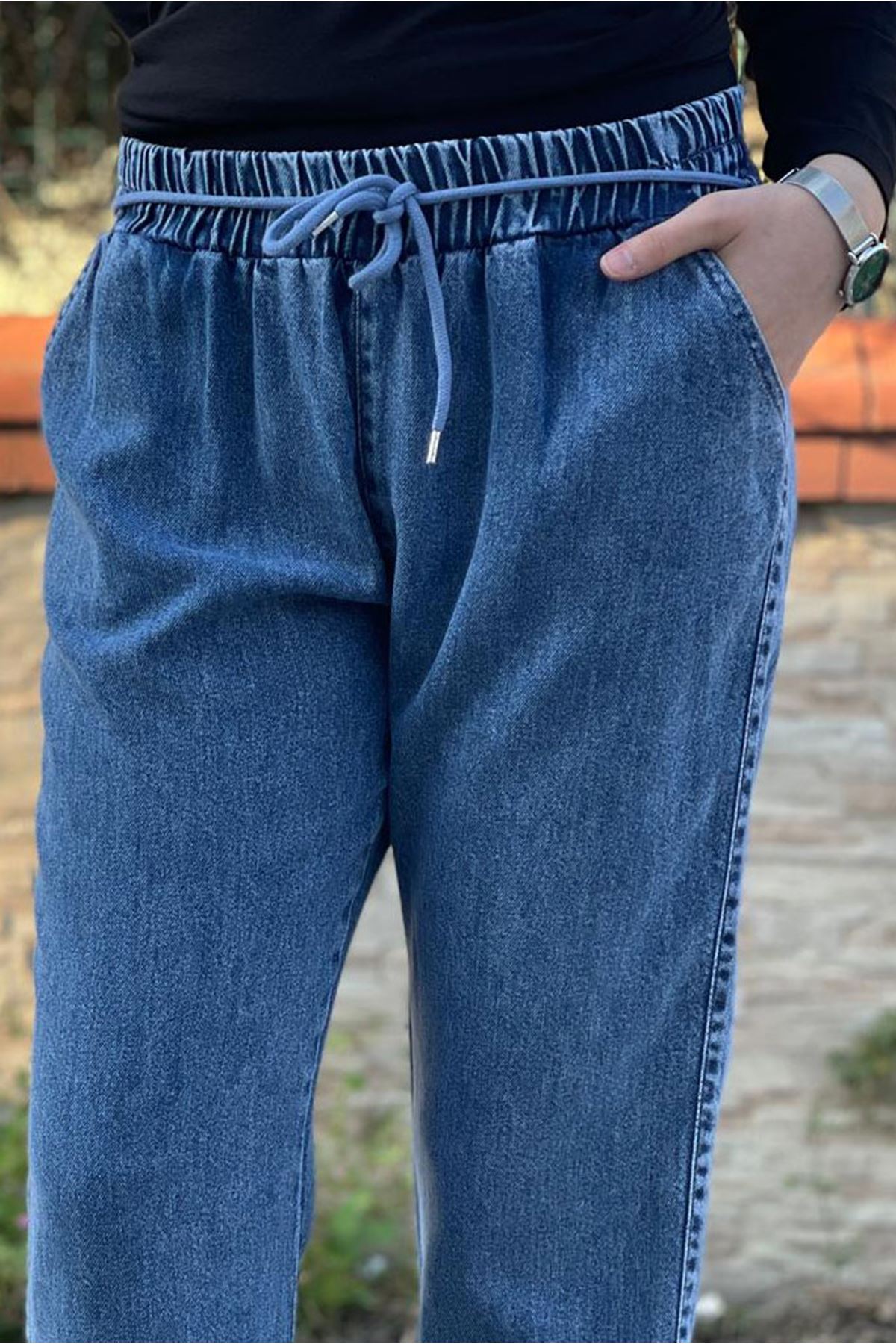 26Y7308 - KOT MAVİ - TENCEL İPLİ PANTOLON