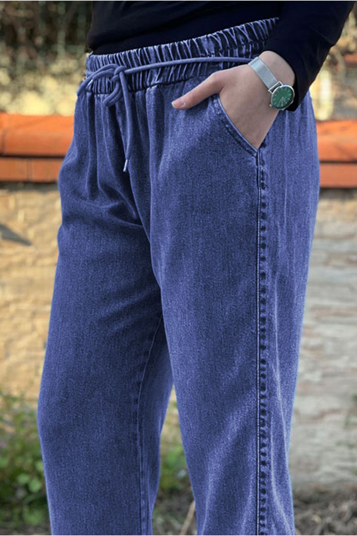 26Y7308 - MAVİ - TENCEL İPLİ PANTOLON