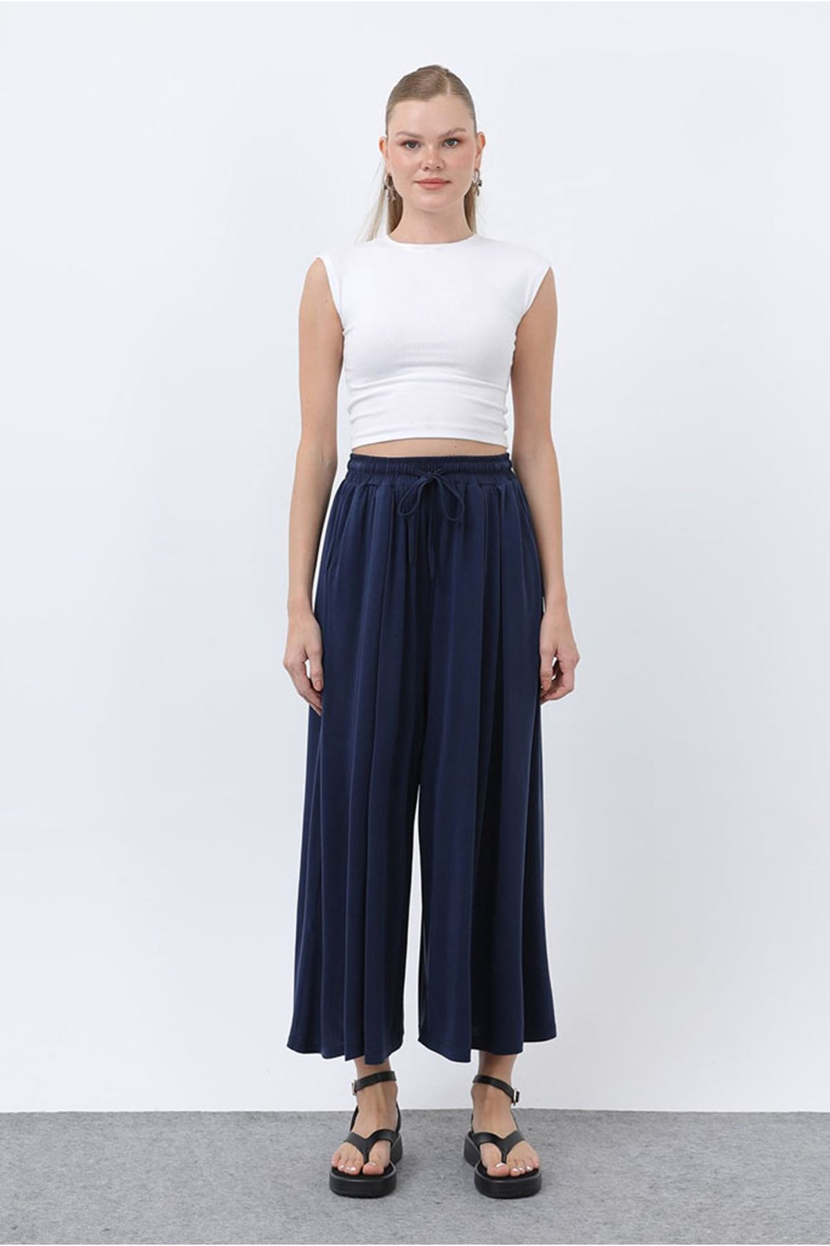 26Y7322 - LACİVERT -  MODAL ETEK PANTOLON 