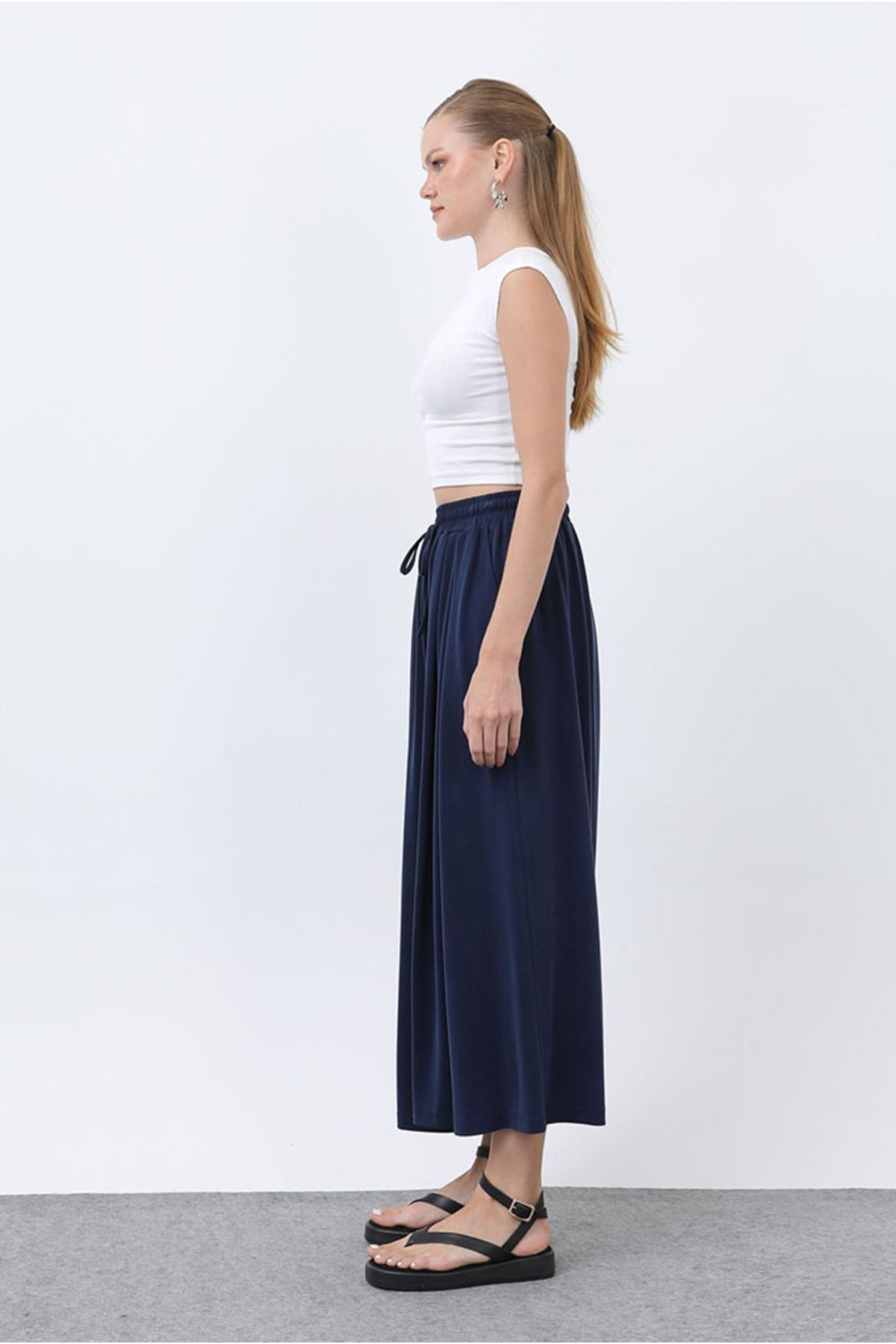 26Y7322 - LACİVERT -  MODAL ETEK PANTOLON 