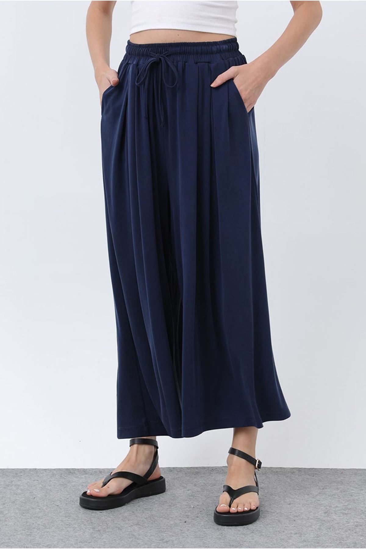 26Y7322 - LACİVERT -  MODAL ETEK PANTOLON 