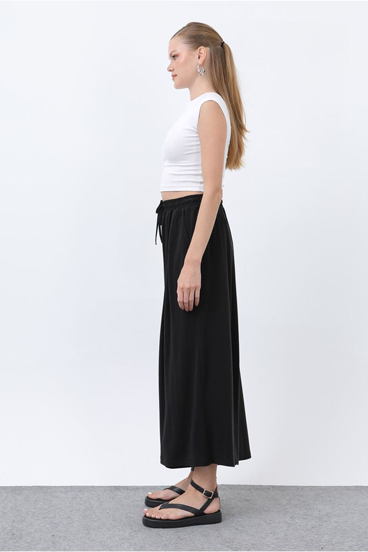 26Y7322 - SİYAH -  MODAL ETEK PANTOLON