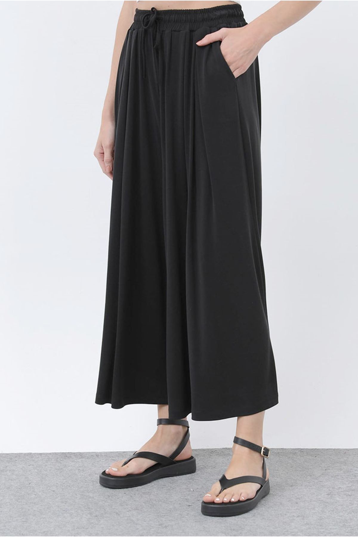 26Y7322 - SİYAH -  MODAL ETEK PANTOLON