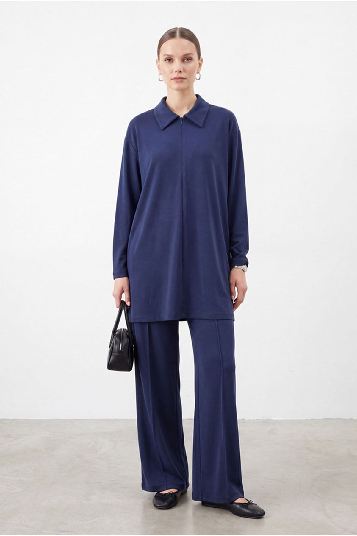 26Y6626 - LACİVERT - YARIM FERMUARLI TAKIM