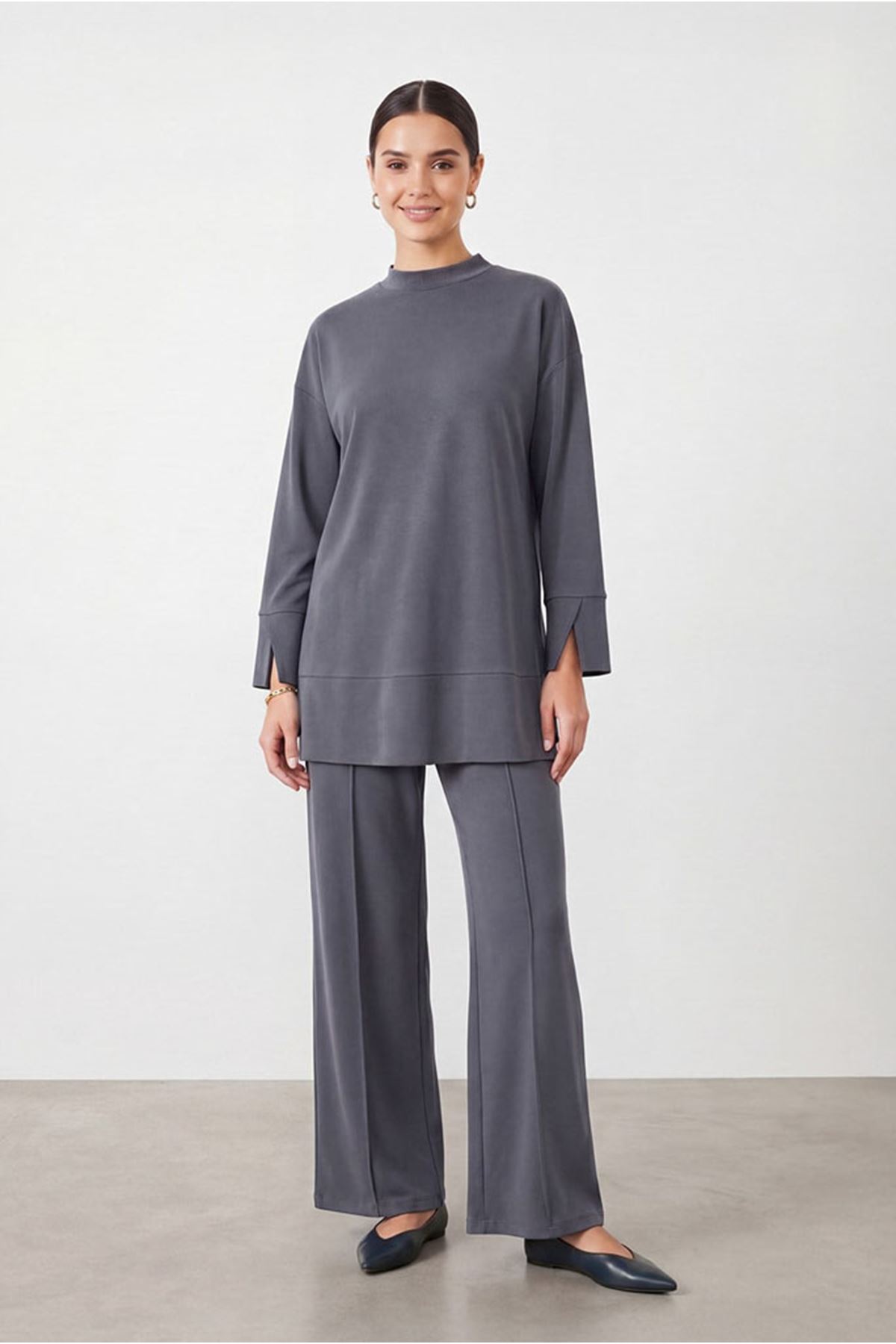 26Y6628 -  ANTRASİT - YIRTMAÇ TUNİK TAKIM